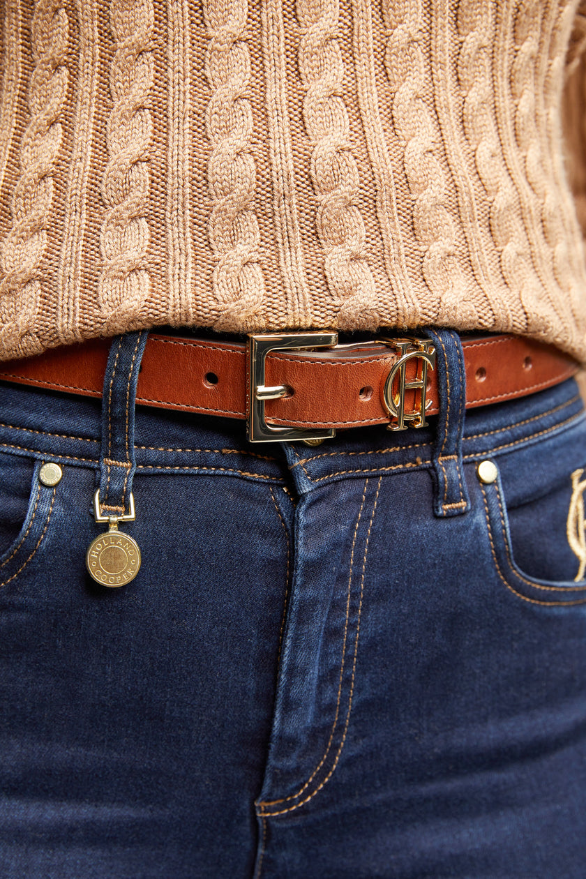 HC Slim Logo Belt (Tan)