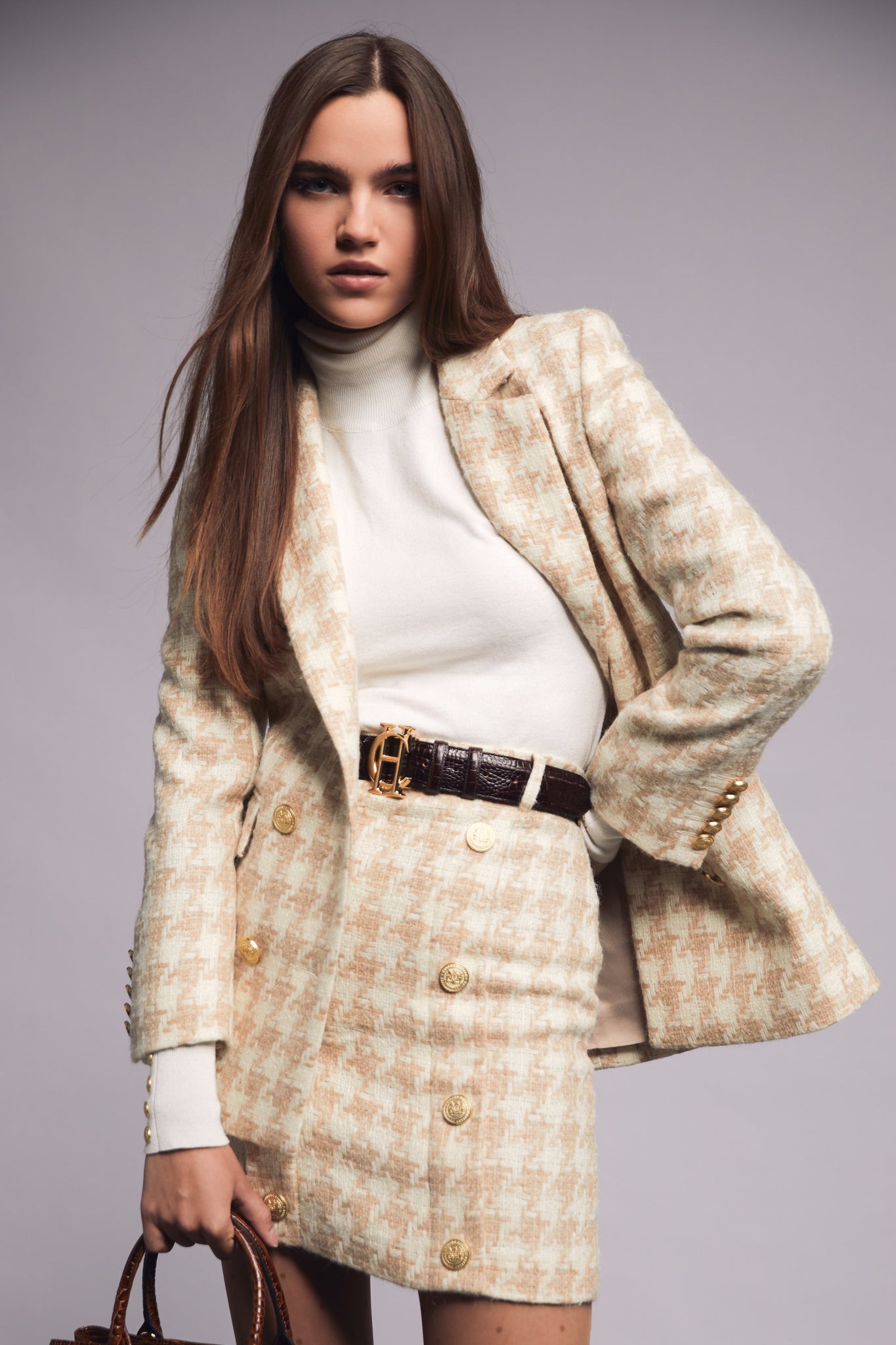 The Camel Houndstooth Suit