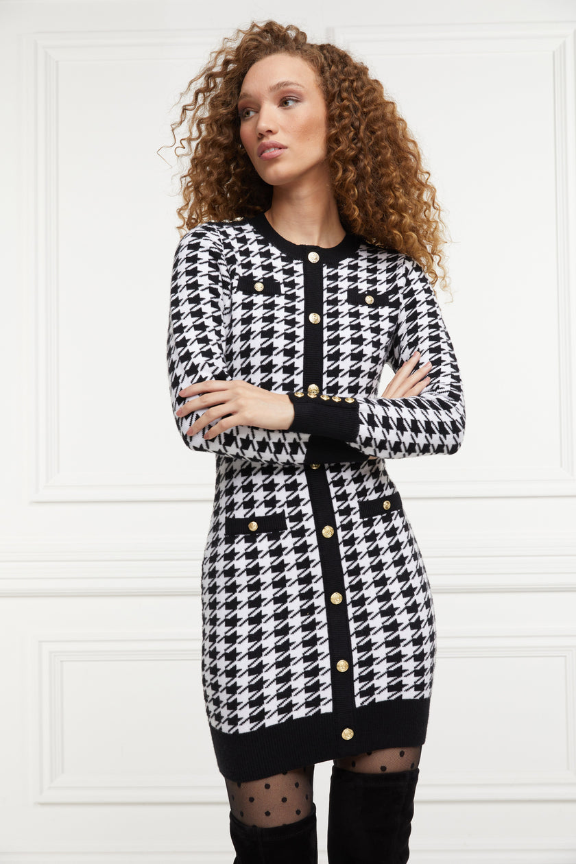 Hepburn Mini Dress (Houndstooth)