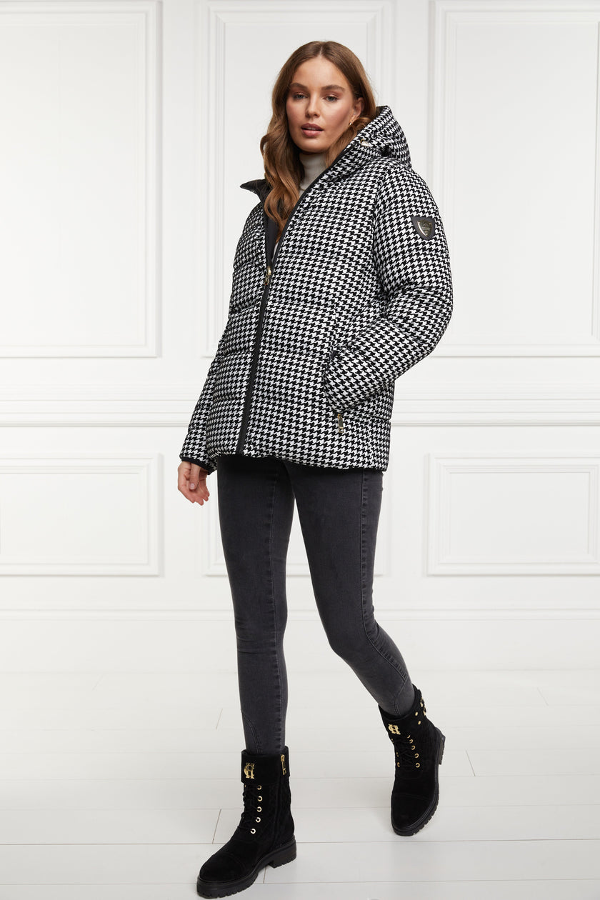 Hambury Reversible Down Puffer (Black Houndstooth)