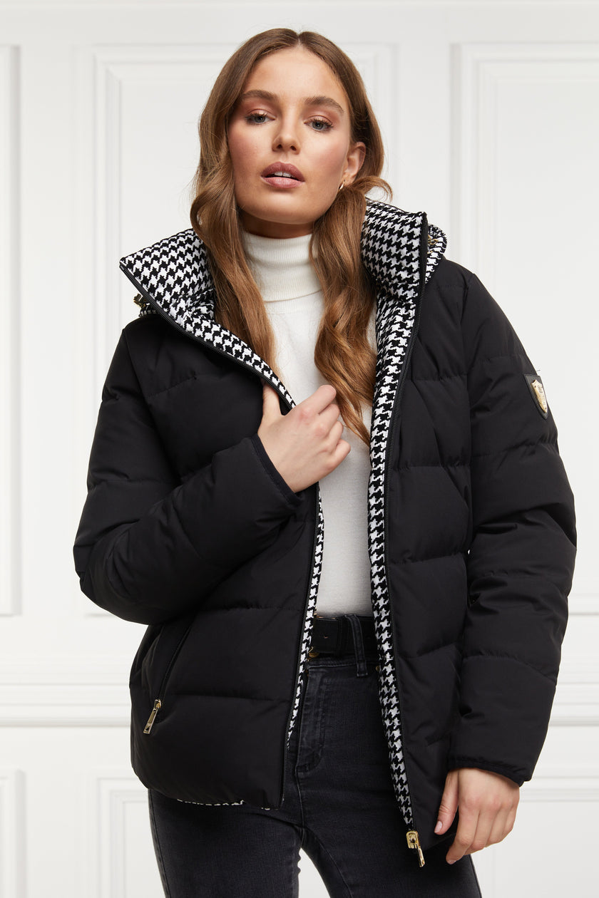 Hambury Reversible Down Puffer (Black Houndstooth)