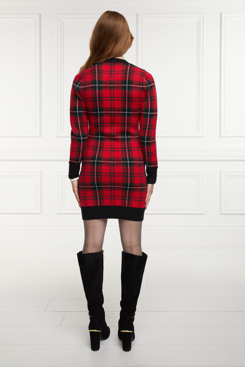 Hepburn Mini Dress (Red Tartan)