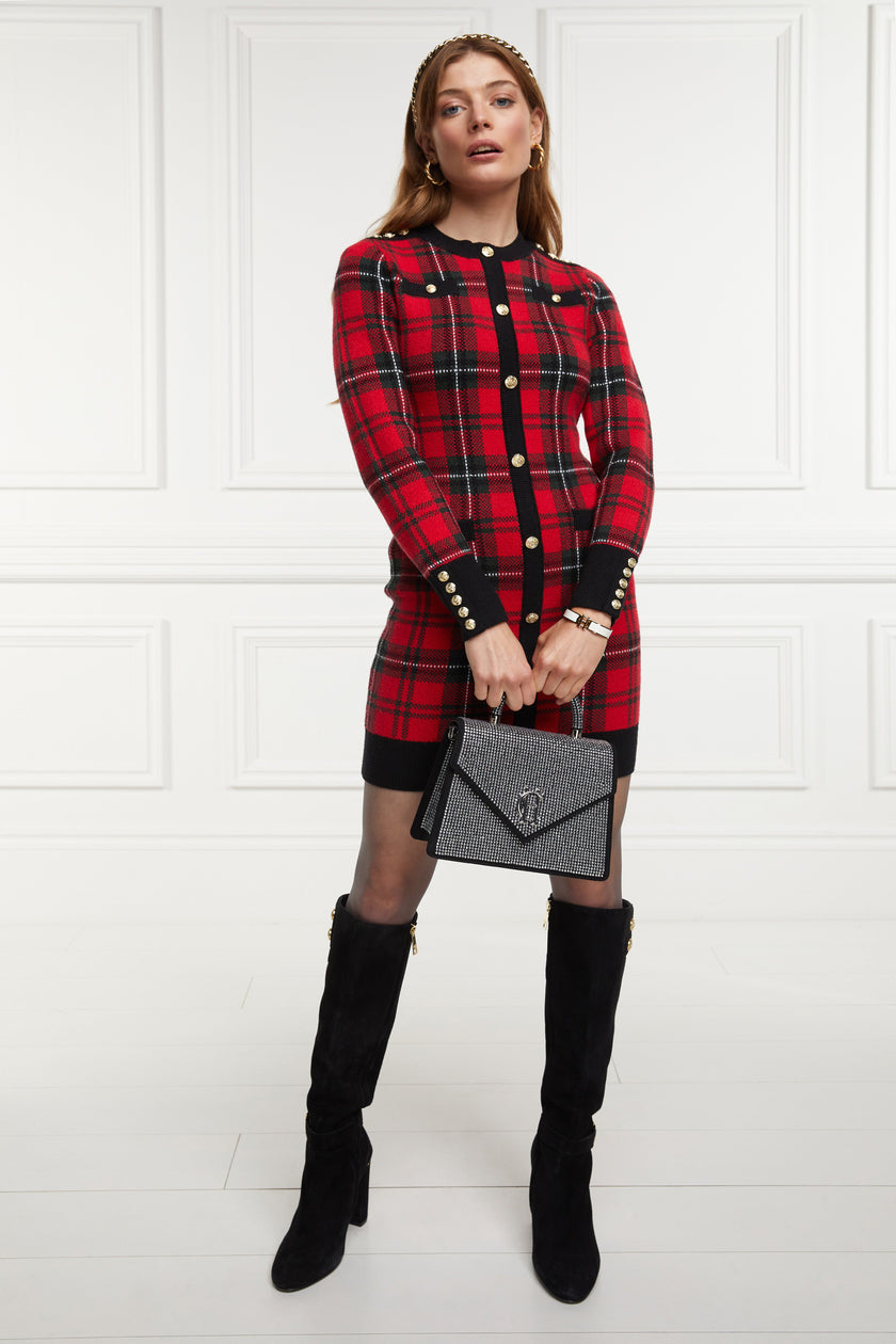 Hepburn Mini Dress (Red Tartan)