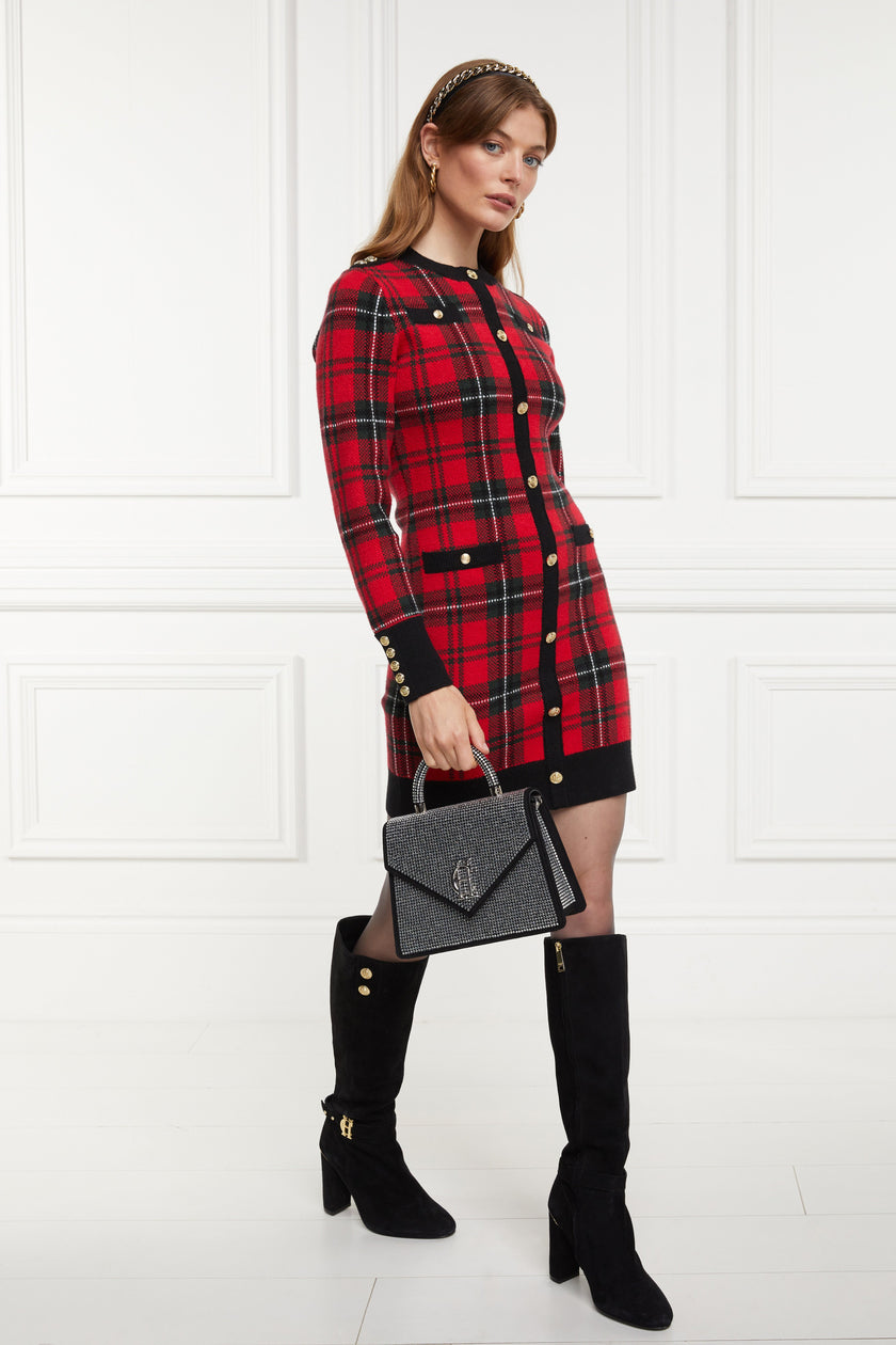 Hepburn Mini Dress (Red Tartan)