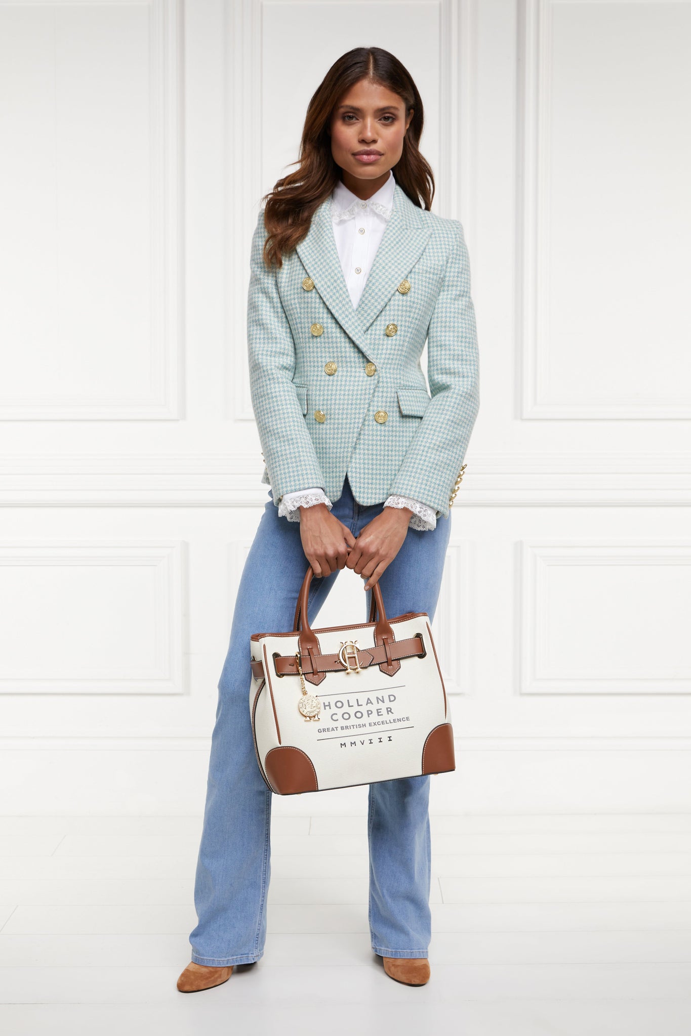 Knightsbridge Blazer (Teal Houndstooth)