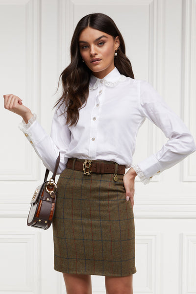 Mini Skirt Glen Plaid Pencil Skirt Regency Skirt (Glen Green
