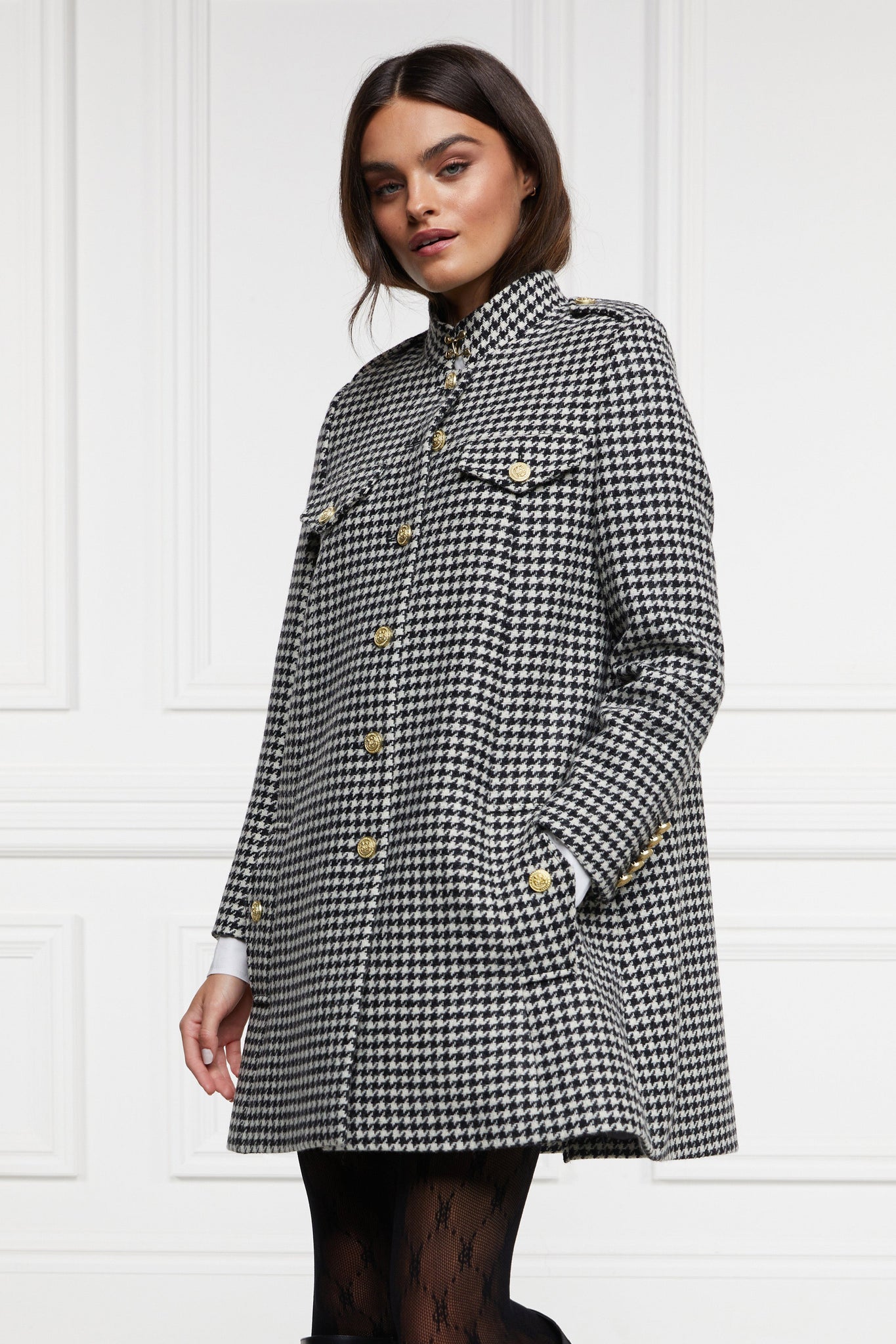 Highbury Cape Coat (Houndstooth)