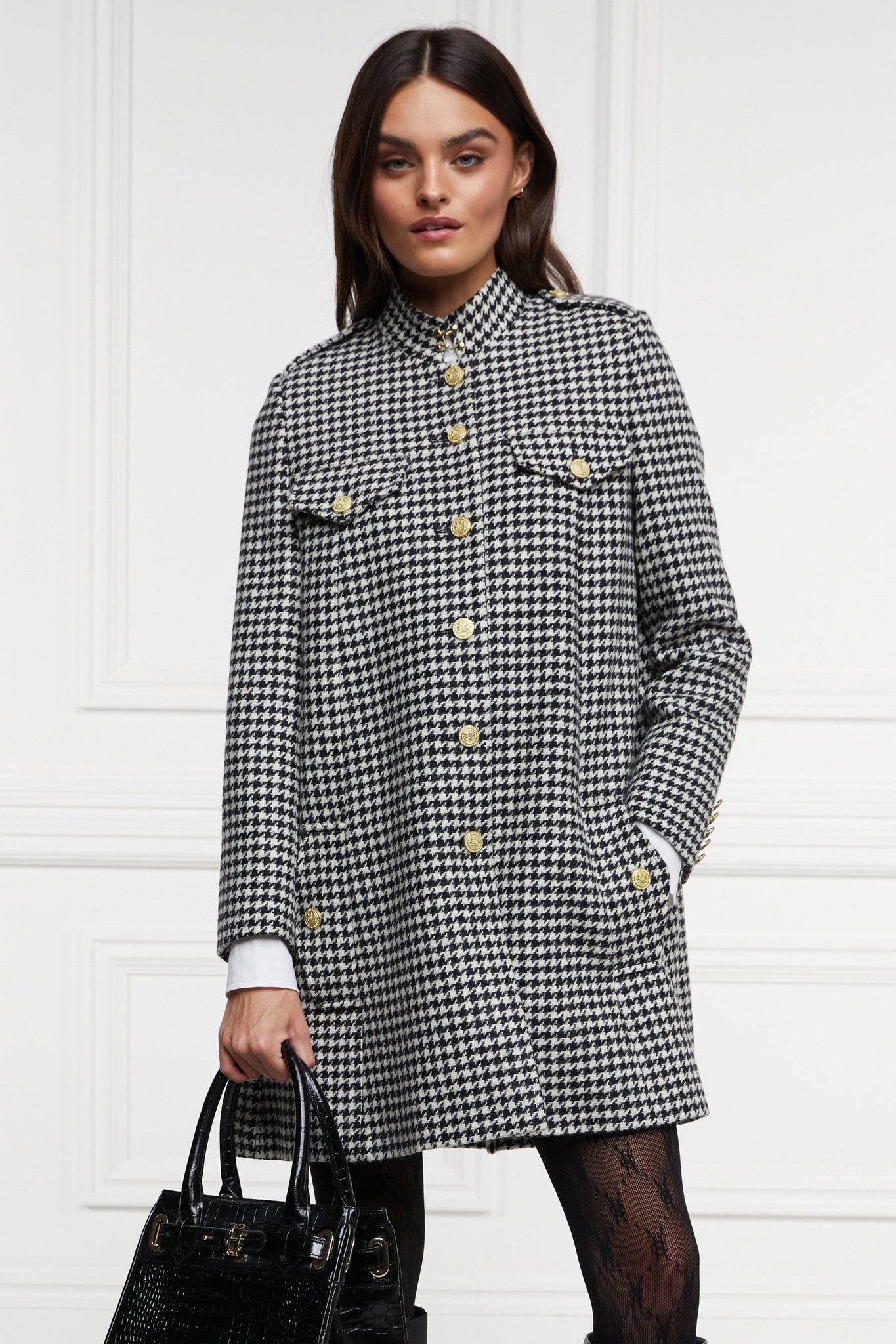 Highbury Cape Coat (Houndstooth)