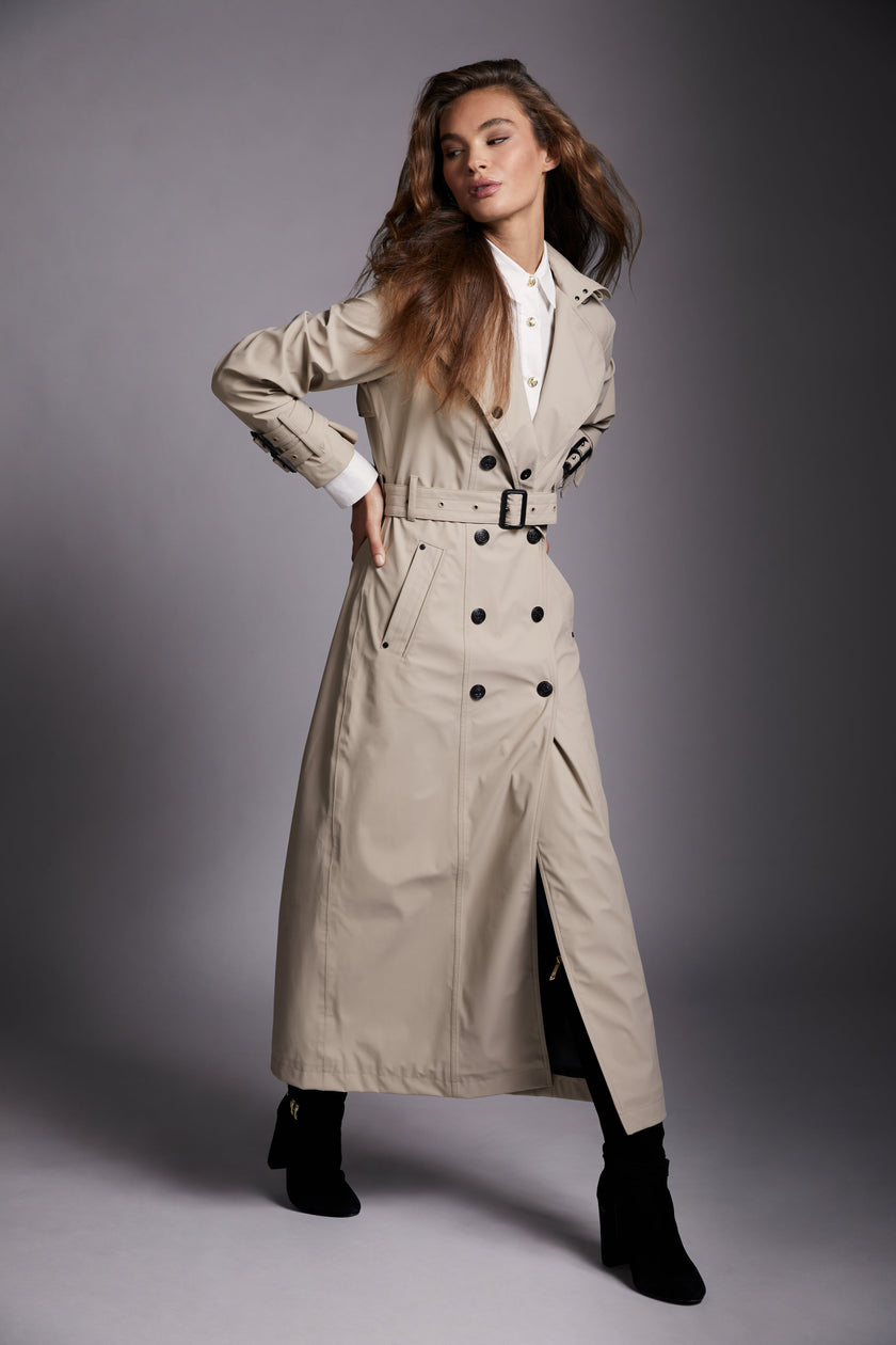 Full Length Kendal Waterproof Trench Coat (Stone)