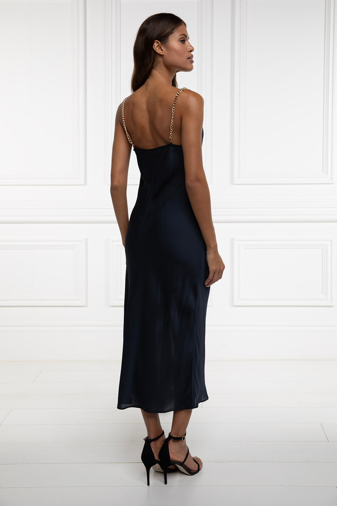 Aurora Satin Dress (Ink Navy)