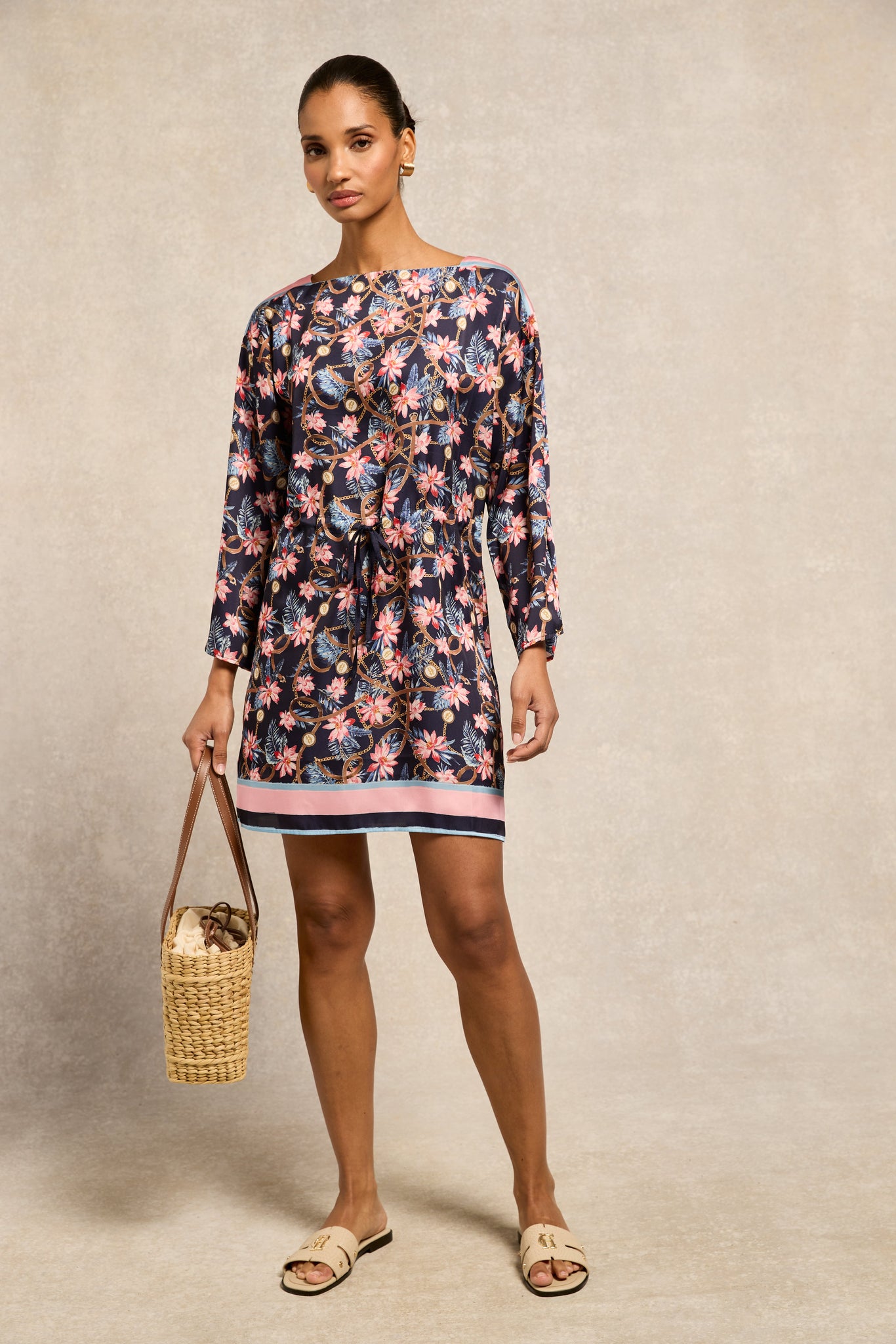 Thalia Mini Dress (Seychelles Navy)