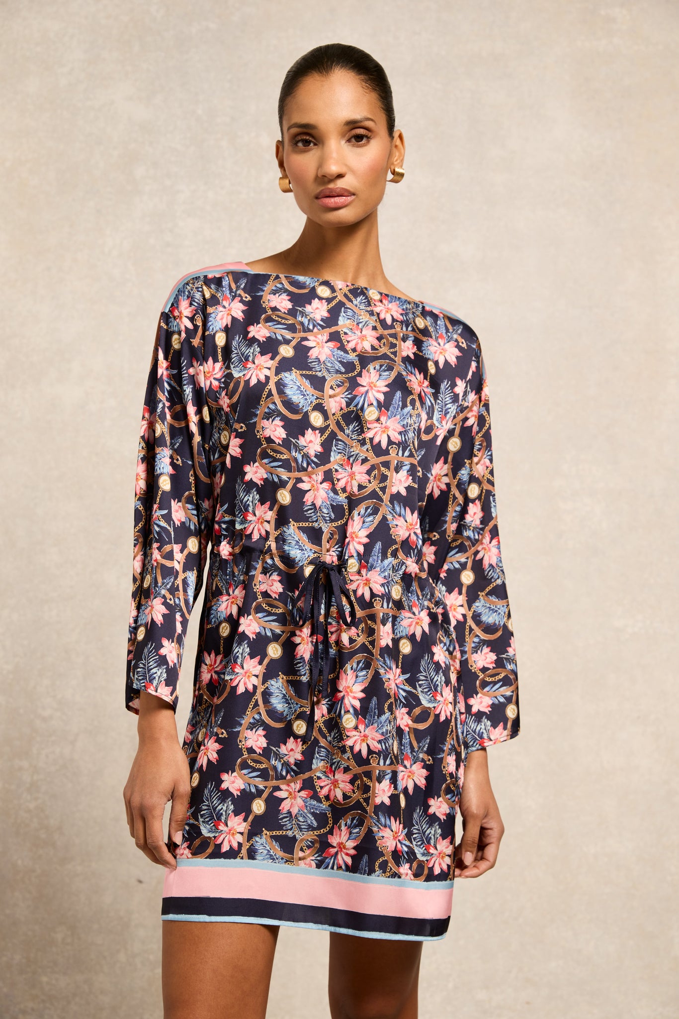 Thalia Mini Dress (Seychelles Navy)