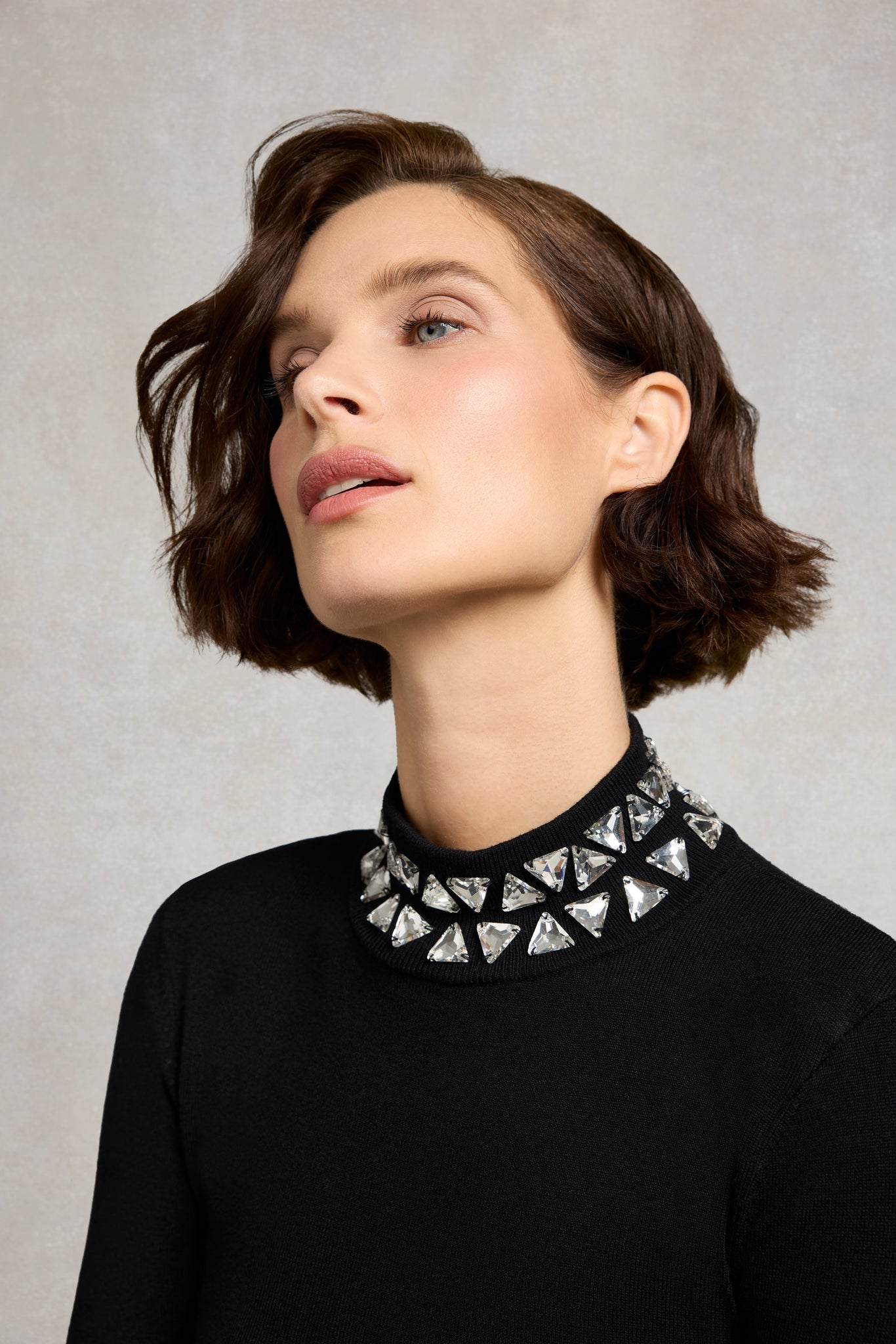 Crystal High Neck Knit (Black)