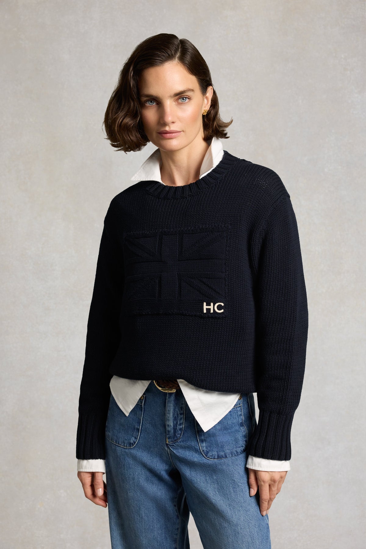 Bampton Crew Neck Knit (Ink Navy)