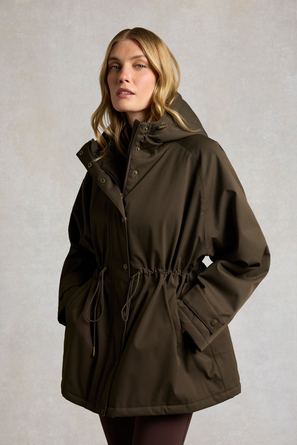 One-Size Waterproof Parka (Olive Brown)