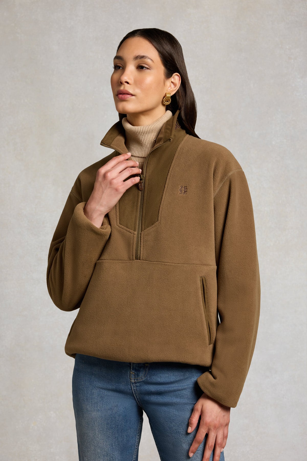 Relaxed Fit Country Quarter Zip (Chestnut)