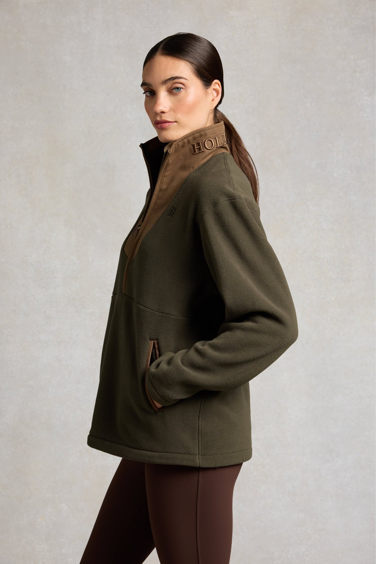 Relaxed Fit Country Quarter Zip (Khaki)