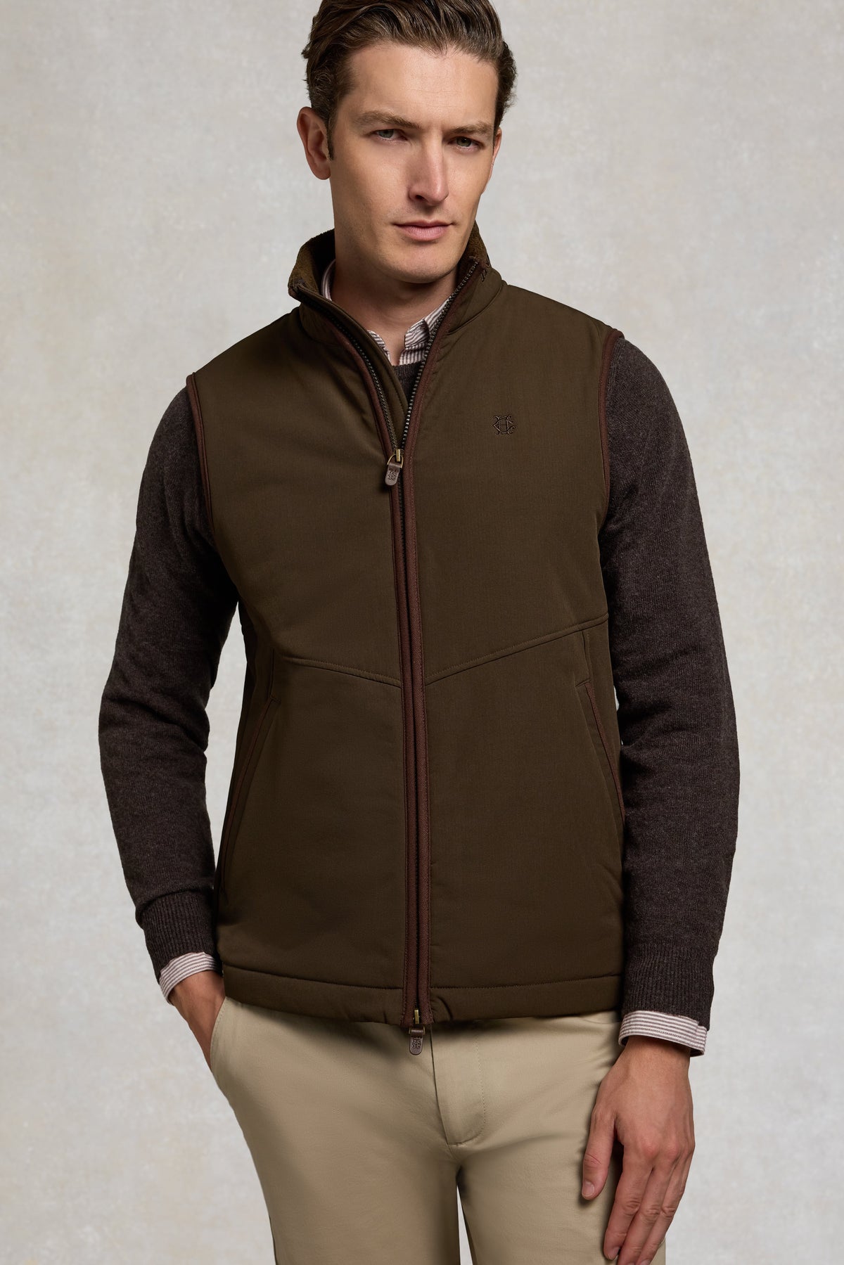 Men's Classic Softshell Gilet (Olive Brown)