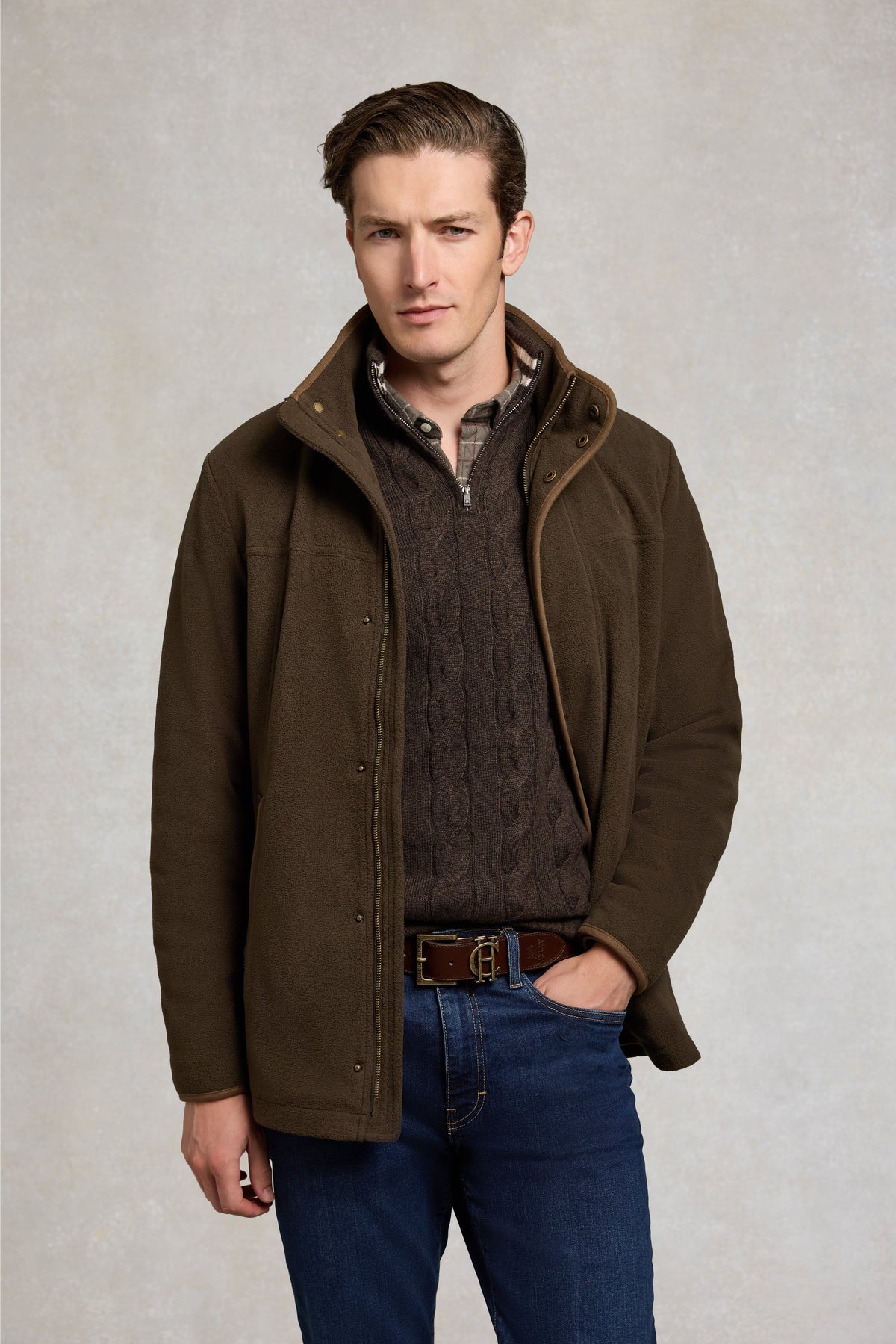 Men's Fleece Field Jacket (Khaki)