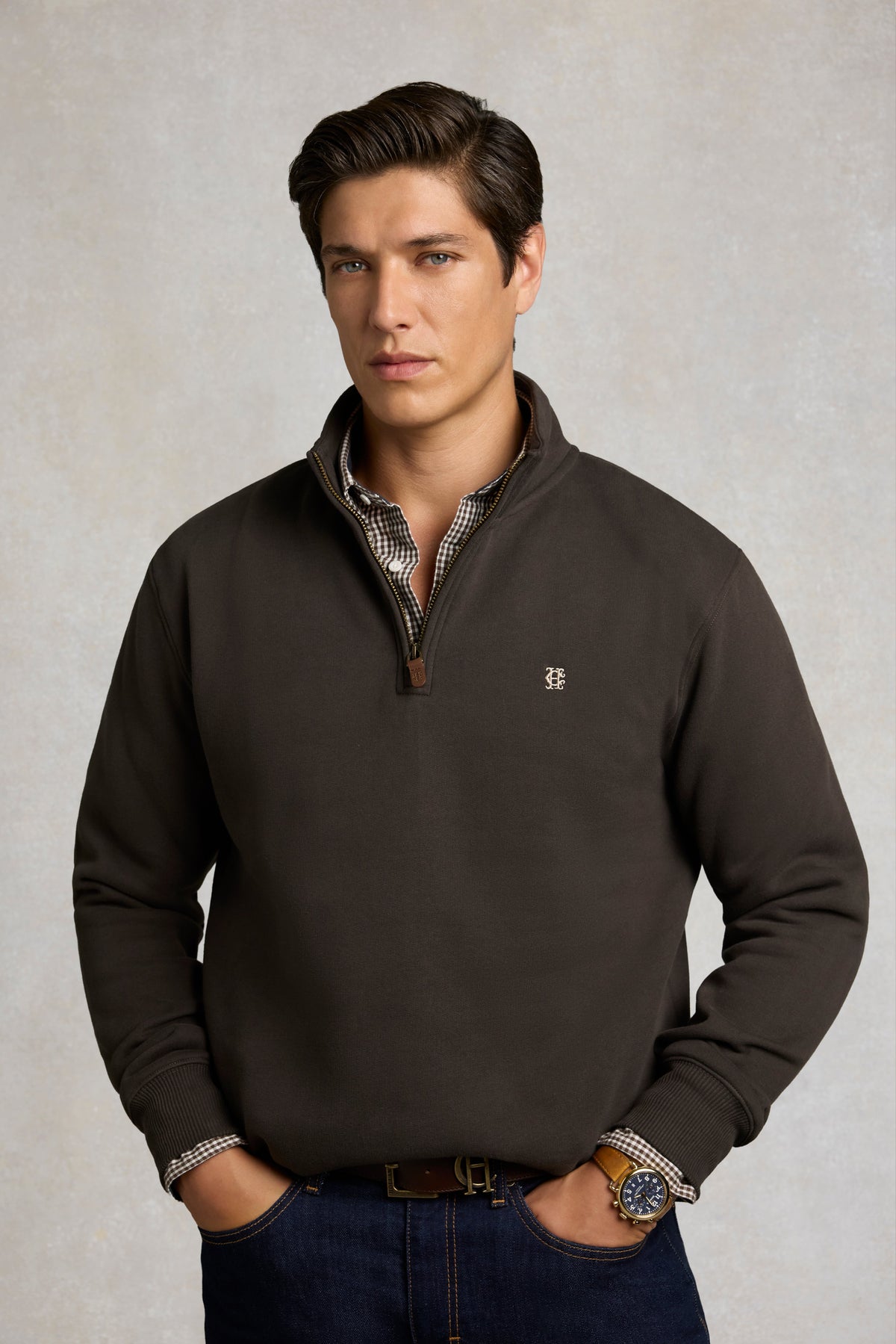 Men's Classic Quarter Zip Sweat (Bournville)
