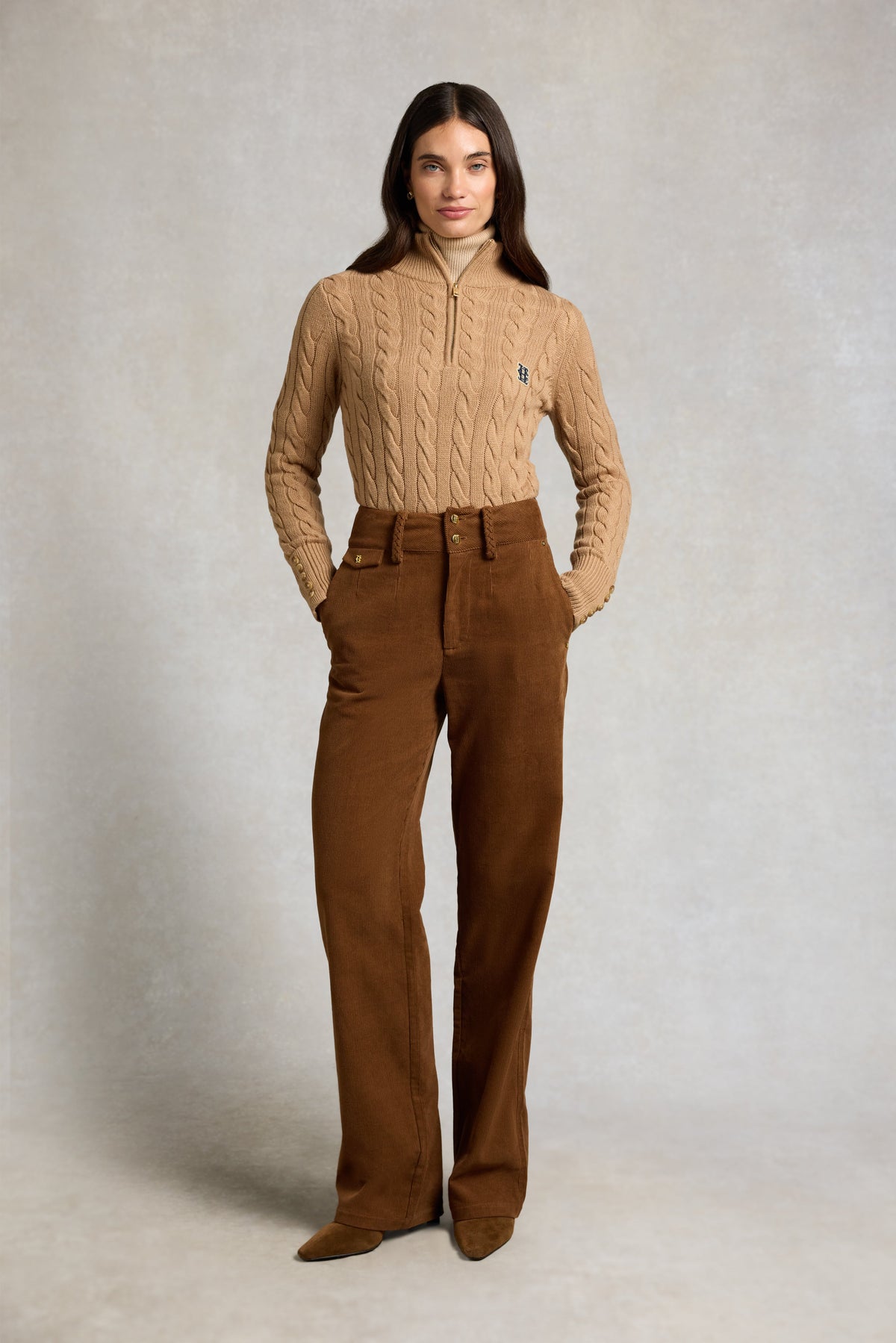 Tailored Wide Leg Cord (Caramel)