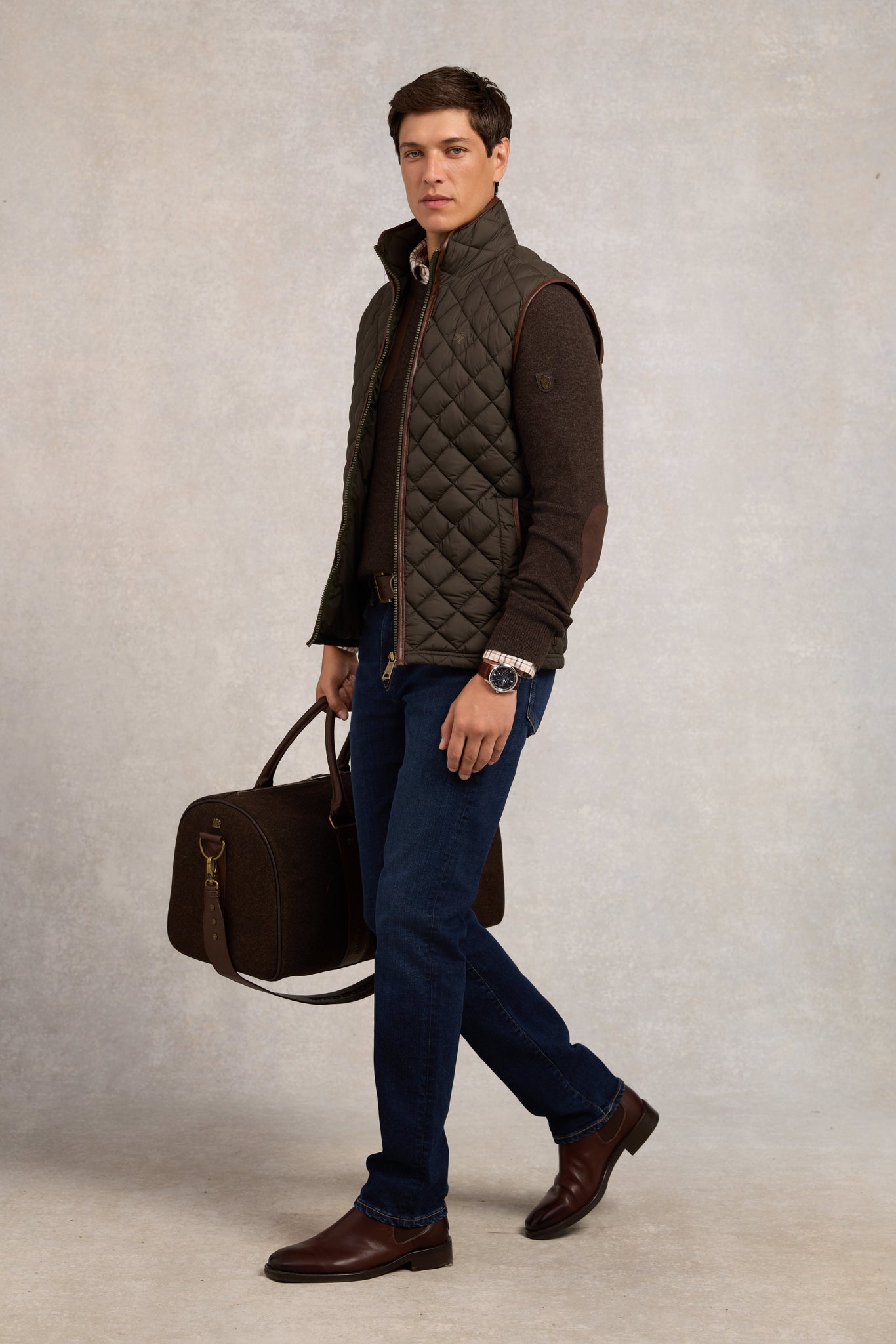 Men's Country Quilted Gilet (Khaki)