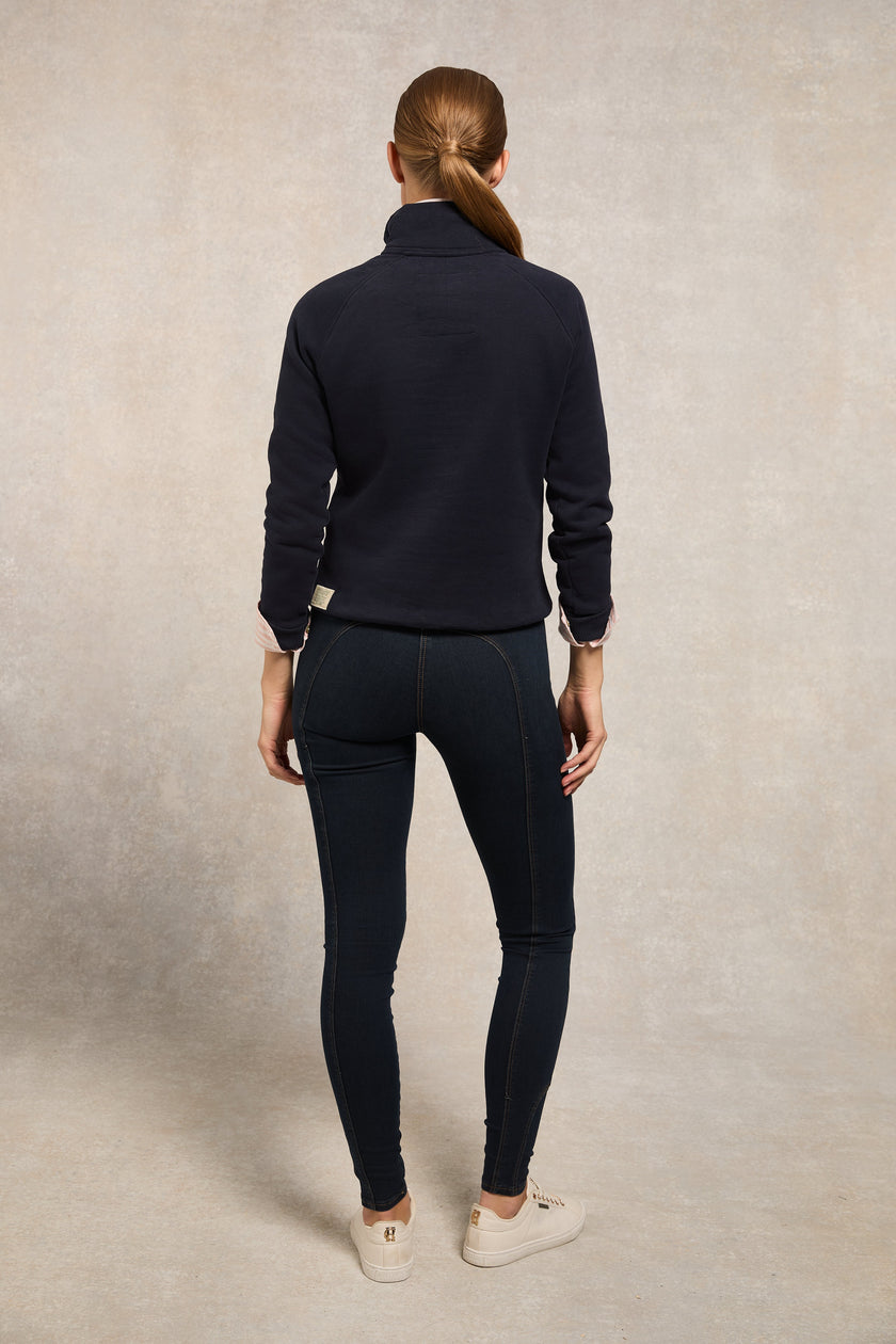 Burford Quarter Zip Neck Sweat (Ink Navy)