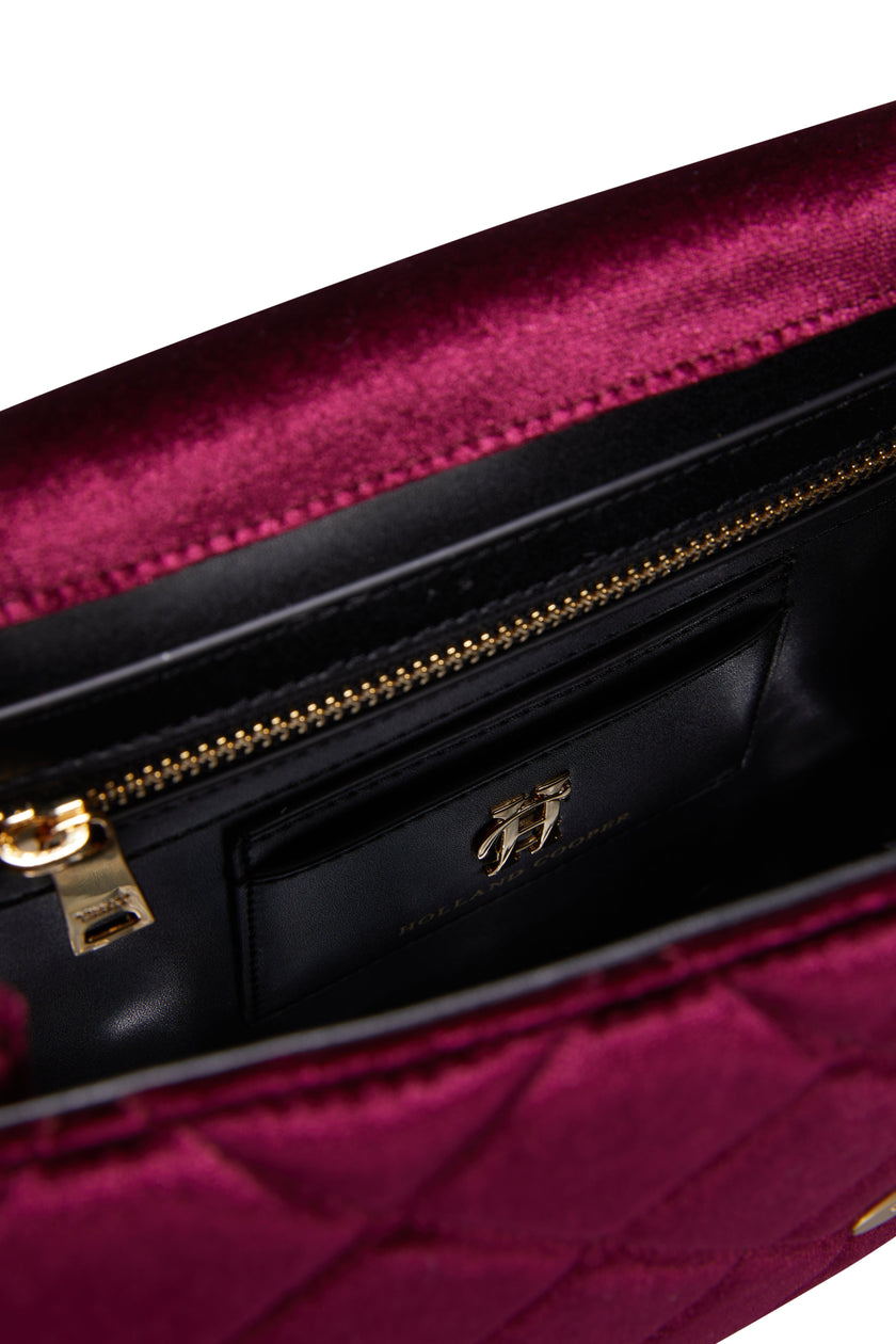 Knightsbridge Shoulder Bag (Merlot Velvet)