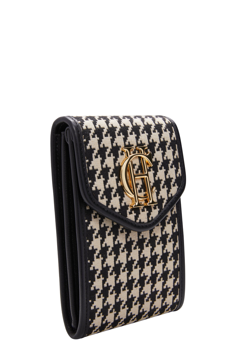 Knightsbridge Phone Pouch (Ecru Houndstooth)