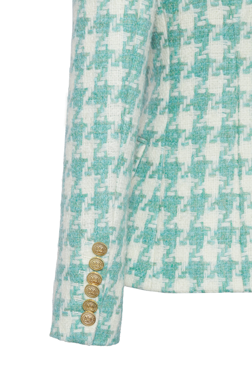 Knightsbridge Blazer (Large Scale Teal Houndstooth)