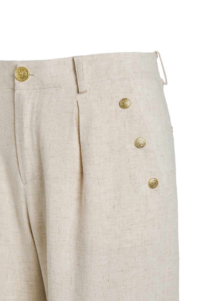 Belgravia Wide Leg Trouser (Natural Linen)