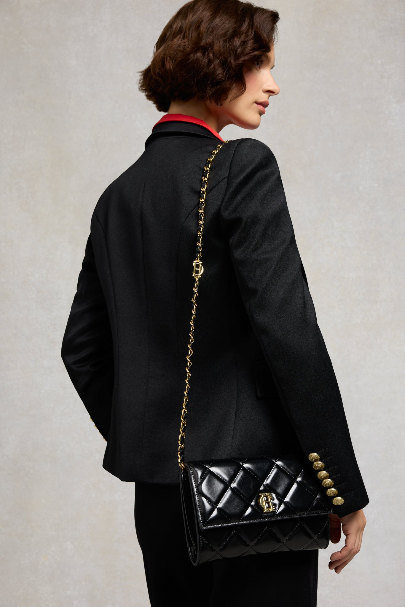 Quilted Crossbody Bag (Black)