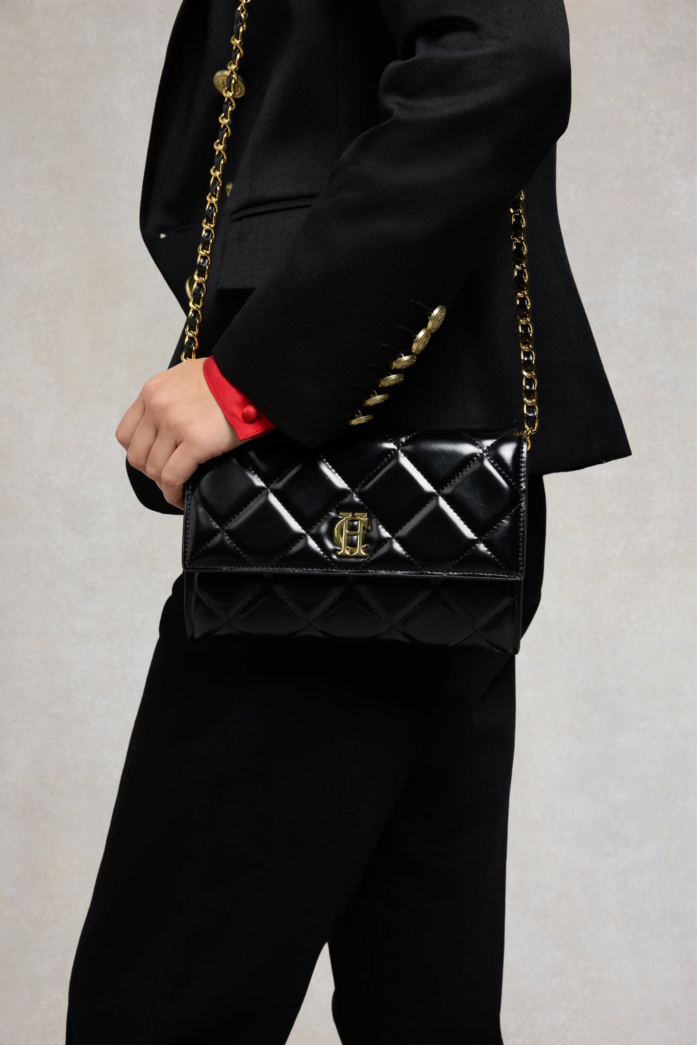 Quilted Crossbody Bag (Black)