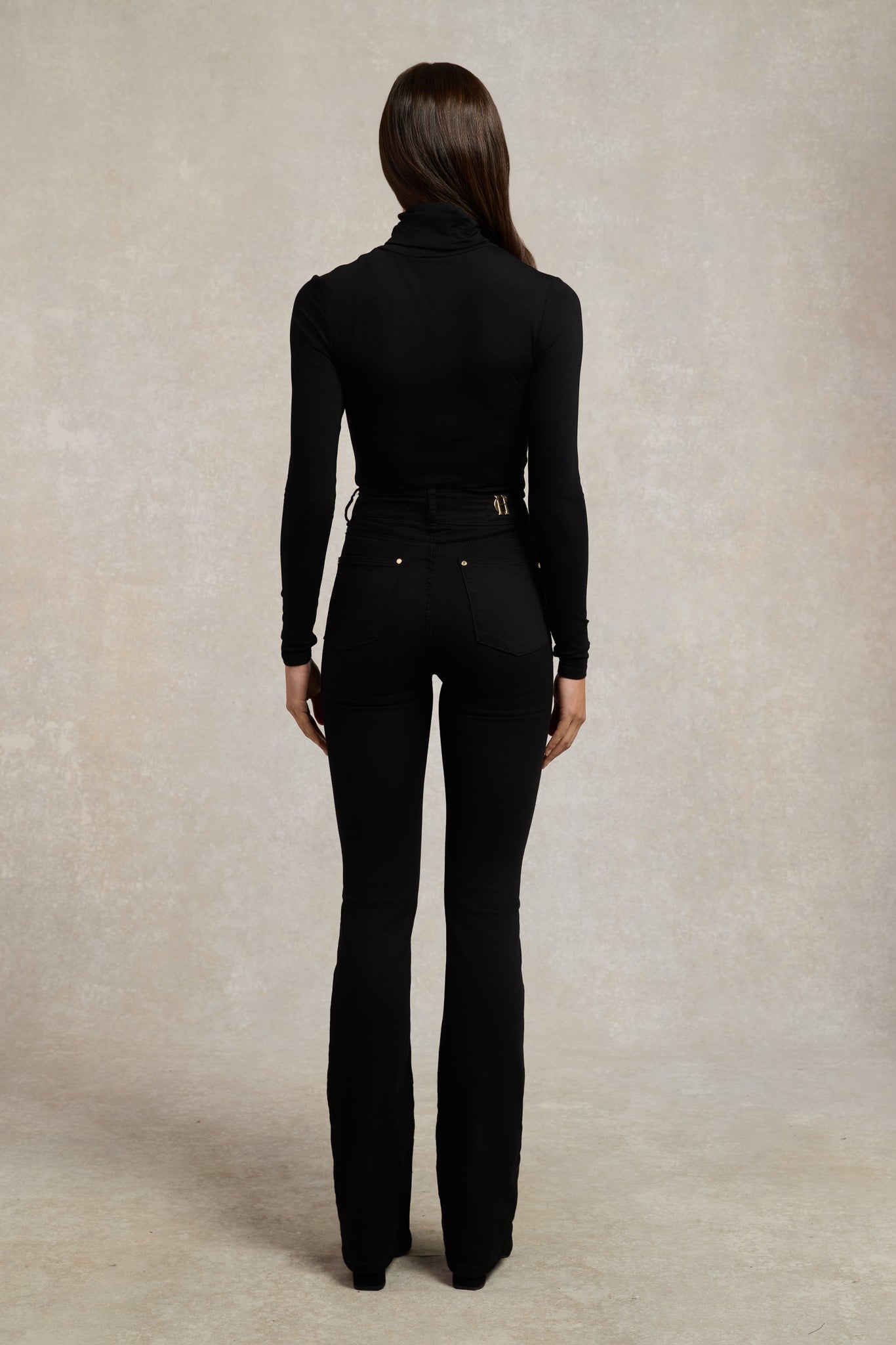 High Rise Flared Jean (Stay Black)