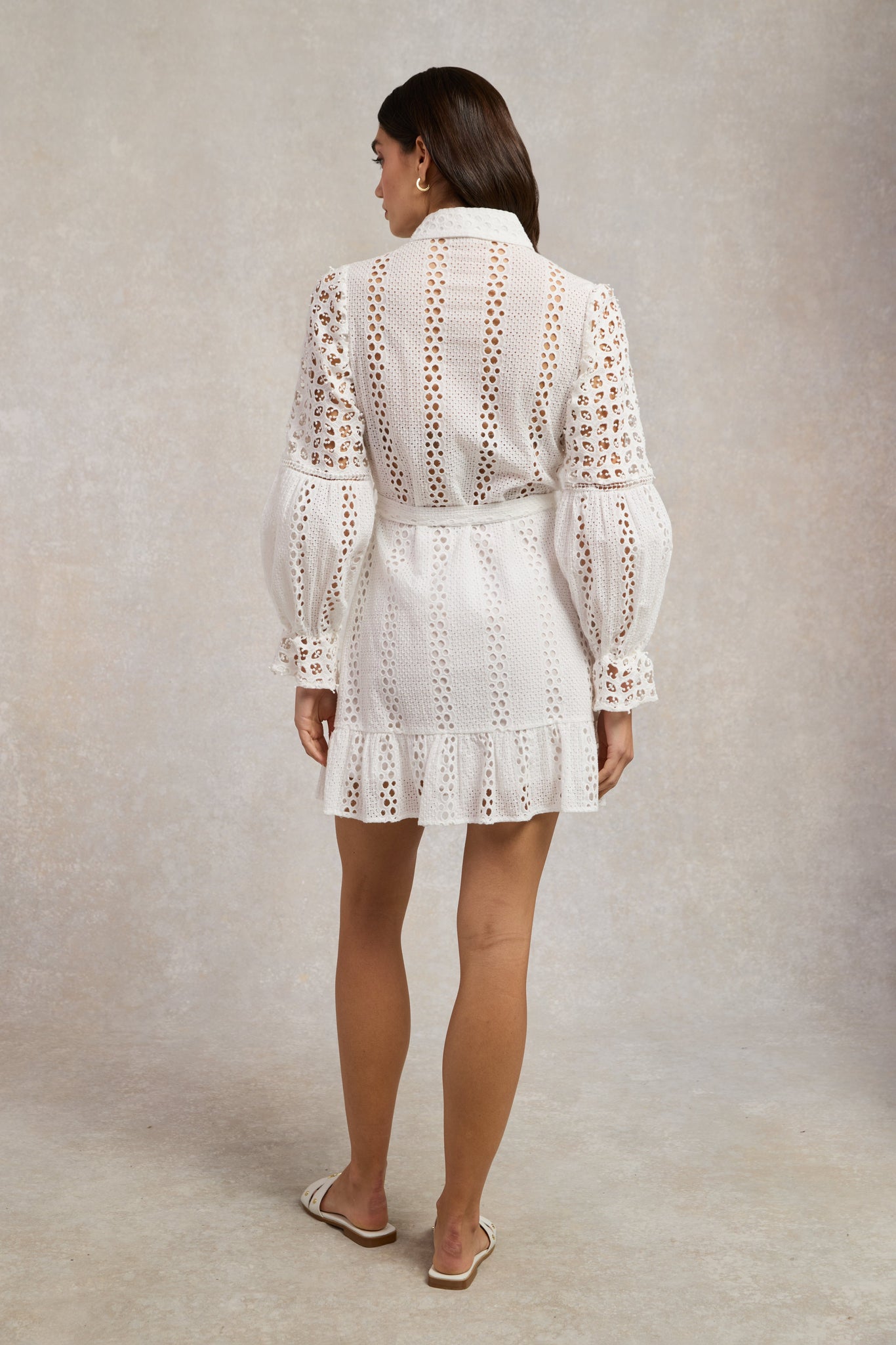 Broderie Lace Dress (White)