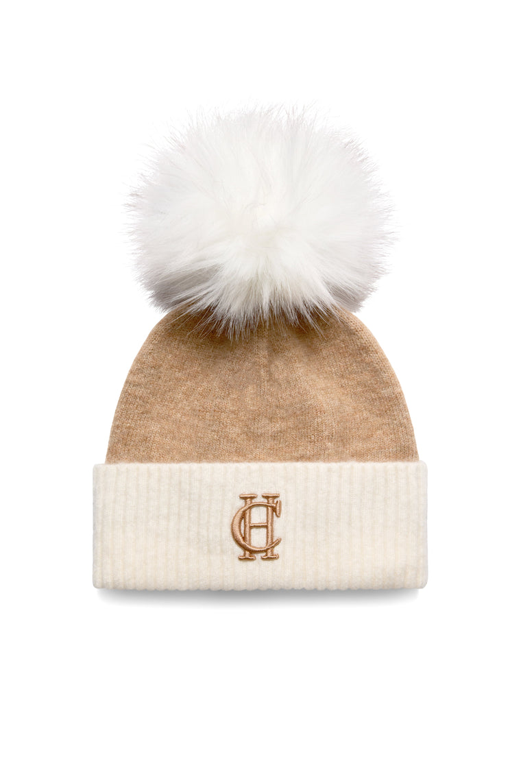 Chelsea Logo Bobble Hat & Glove Set (Camel)