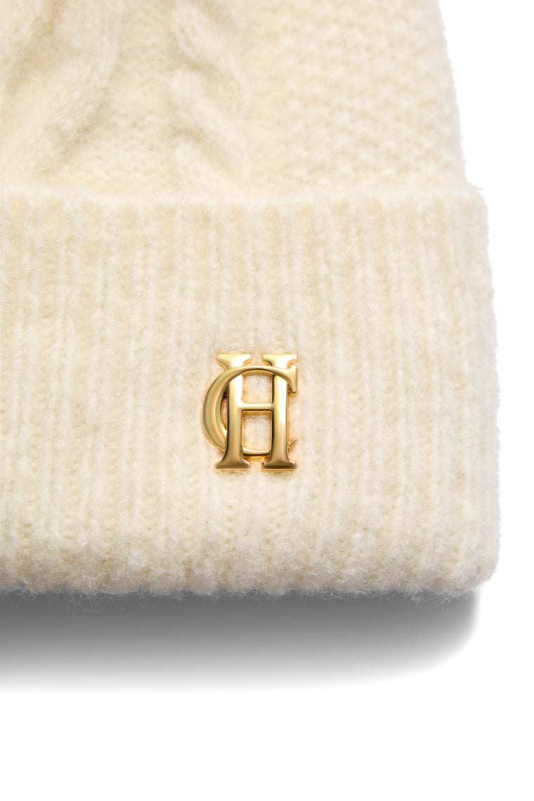 Sloane Cable Bobble Hat (Cream)