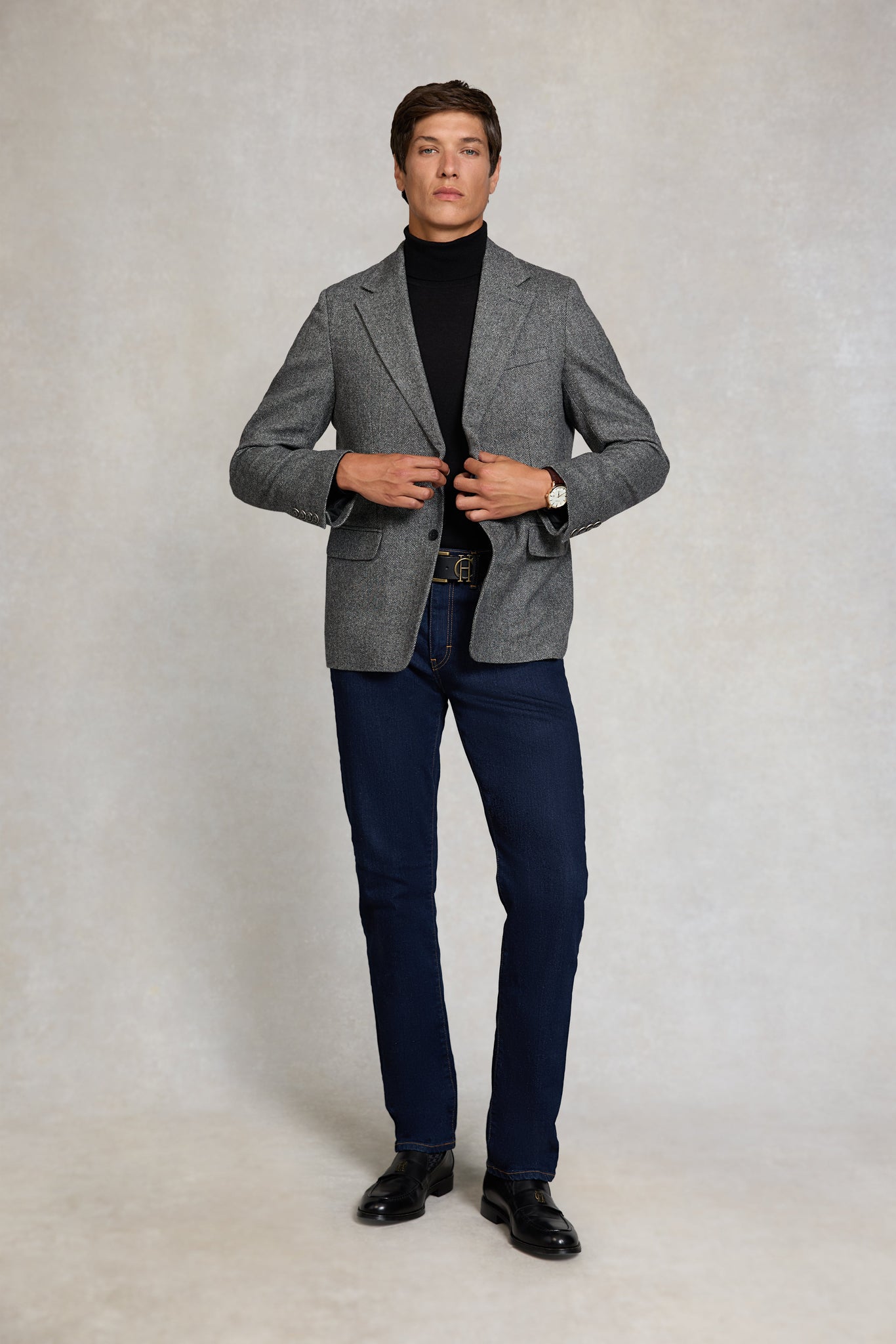 The Single Breasted Blazer (Mono Herringbone)