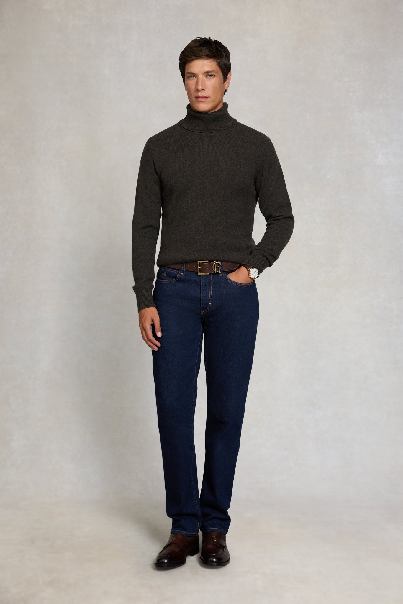 Byron Roll Neck Knit (Moss)