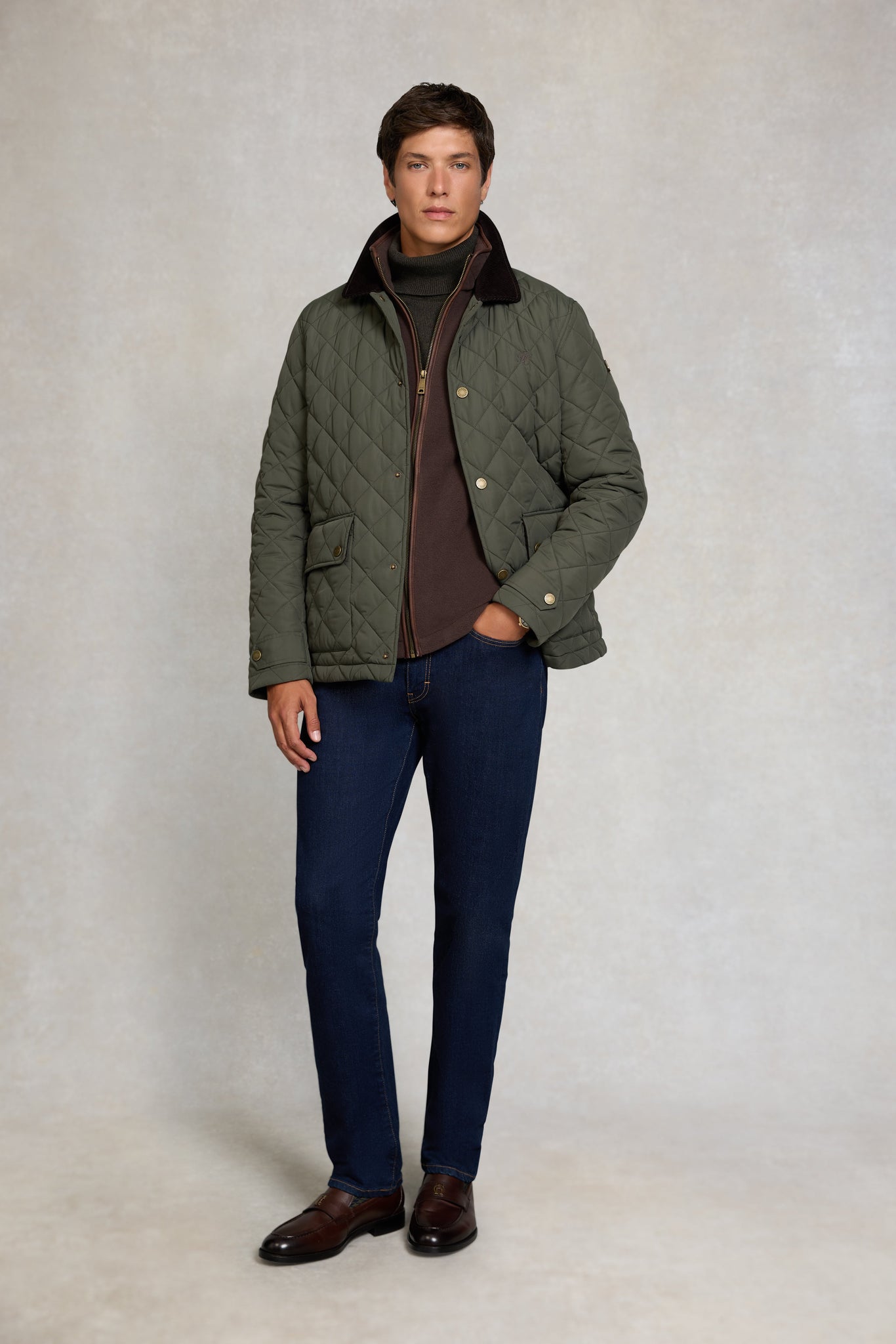 Byron Roll Neck Knit (Moss)