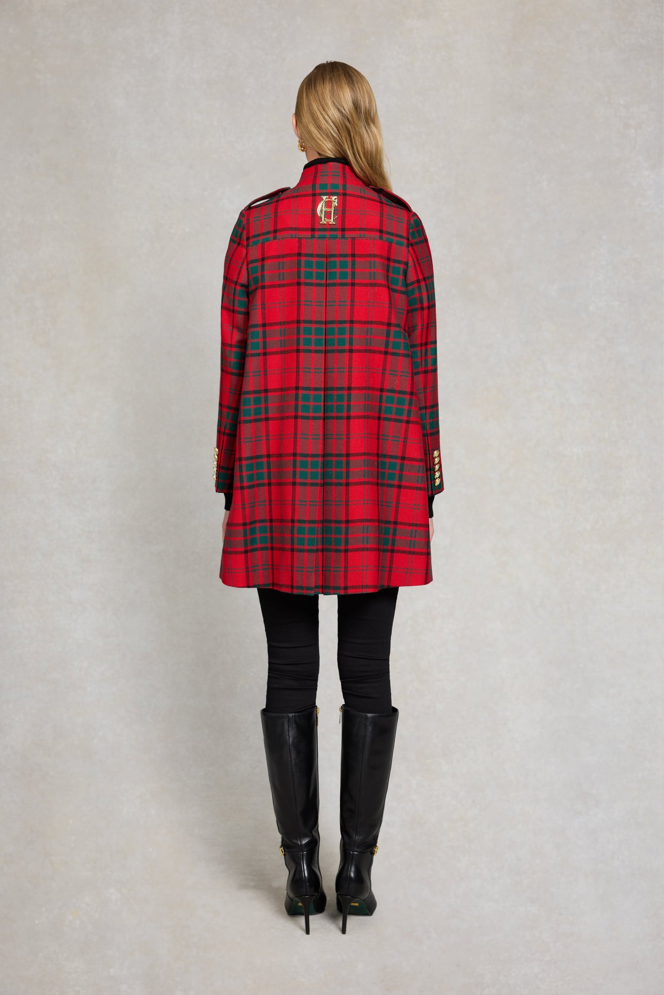 Highbury Cape Coat (Red Tartan)