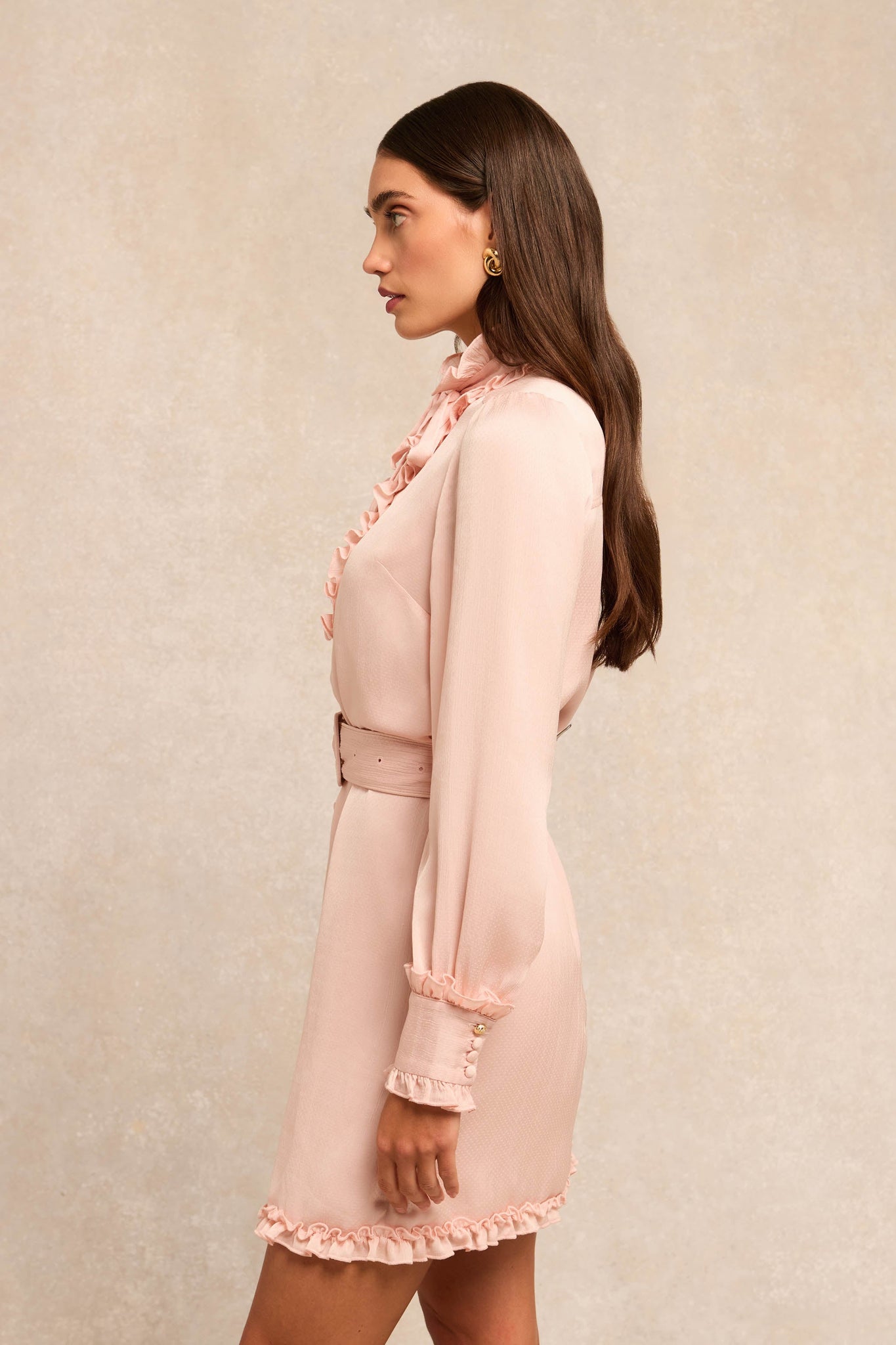Rebecca Ruffle Dress (Blush)