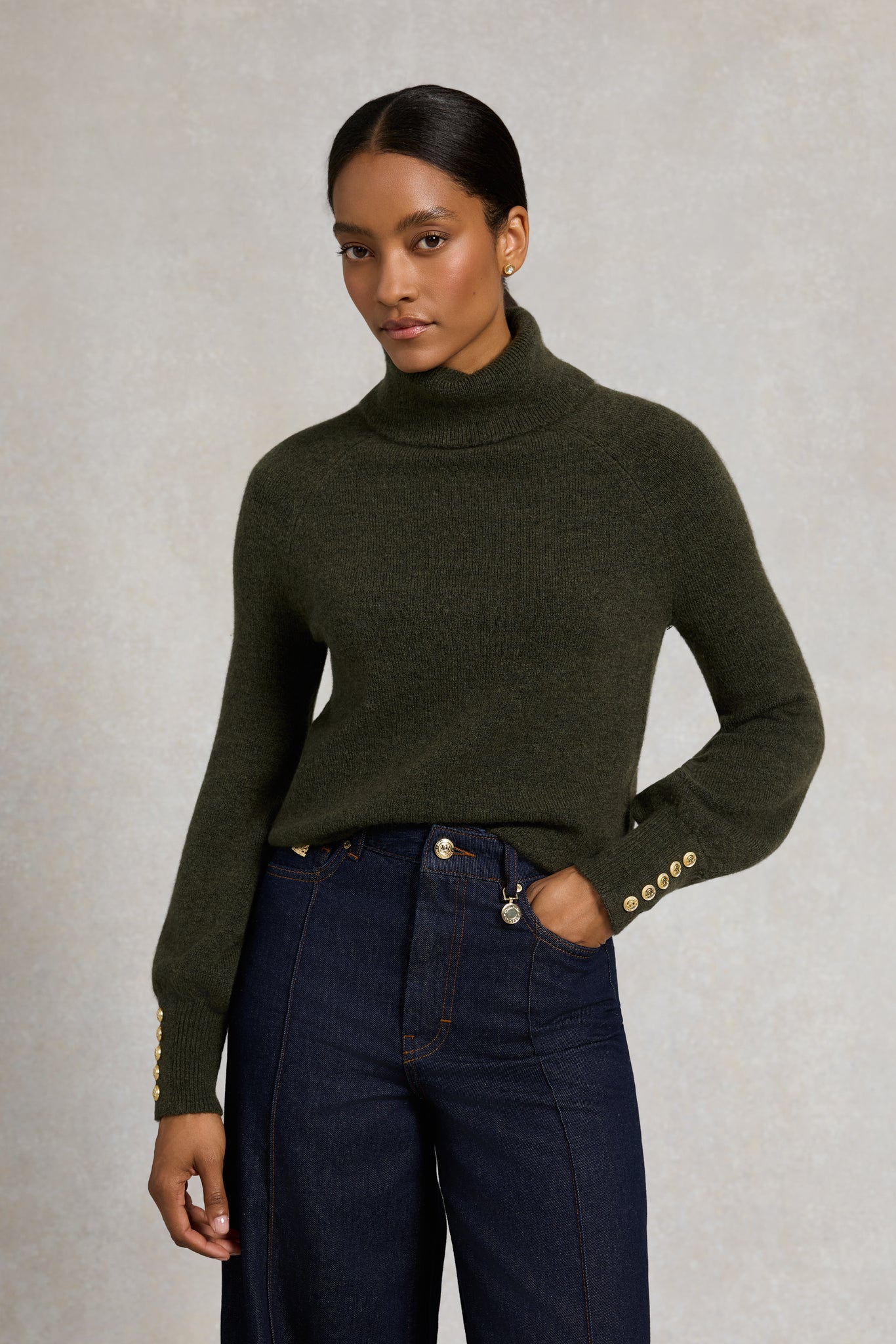 Maisie Roll Neck Knit (Forest Green)
