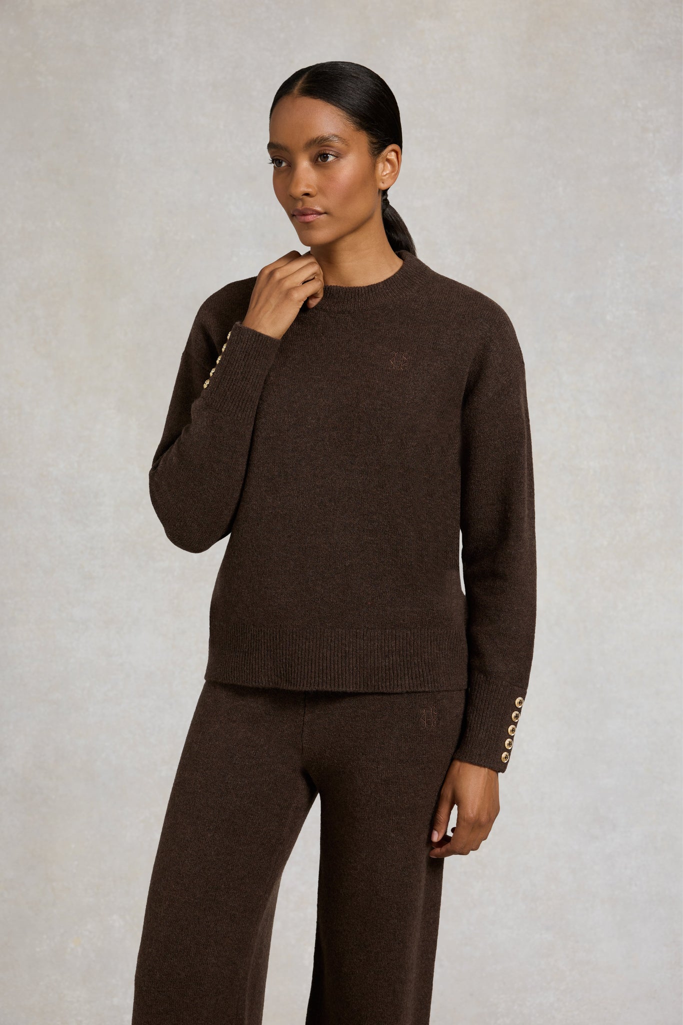 Nina Crew Neck Knit (Chocolate)