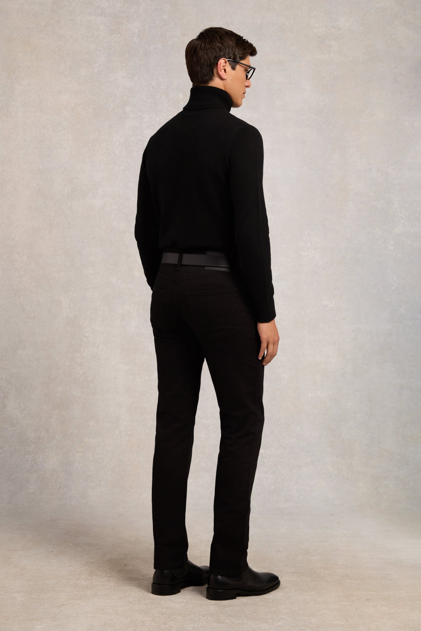 Fine Roll Neck Knit (Black)
