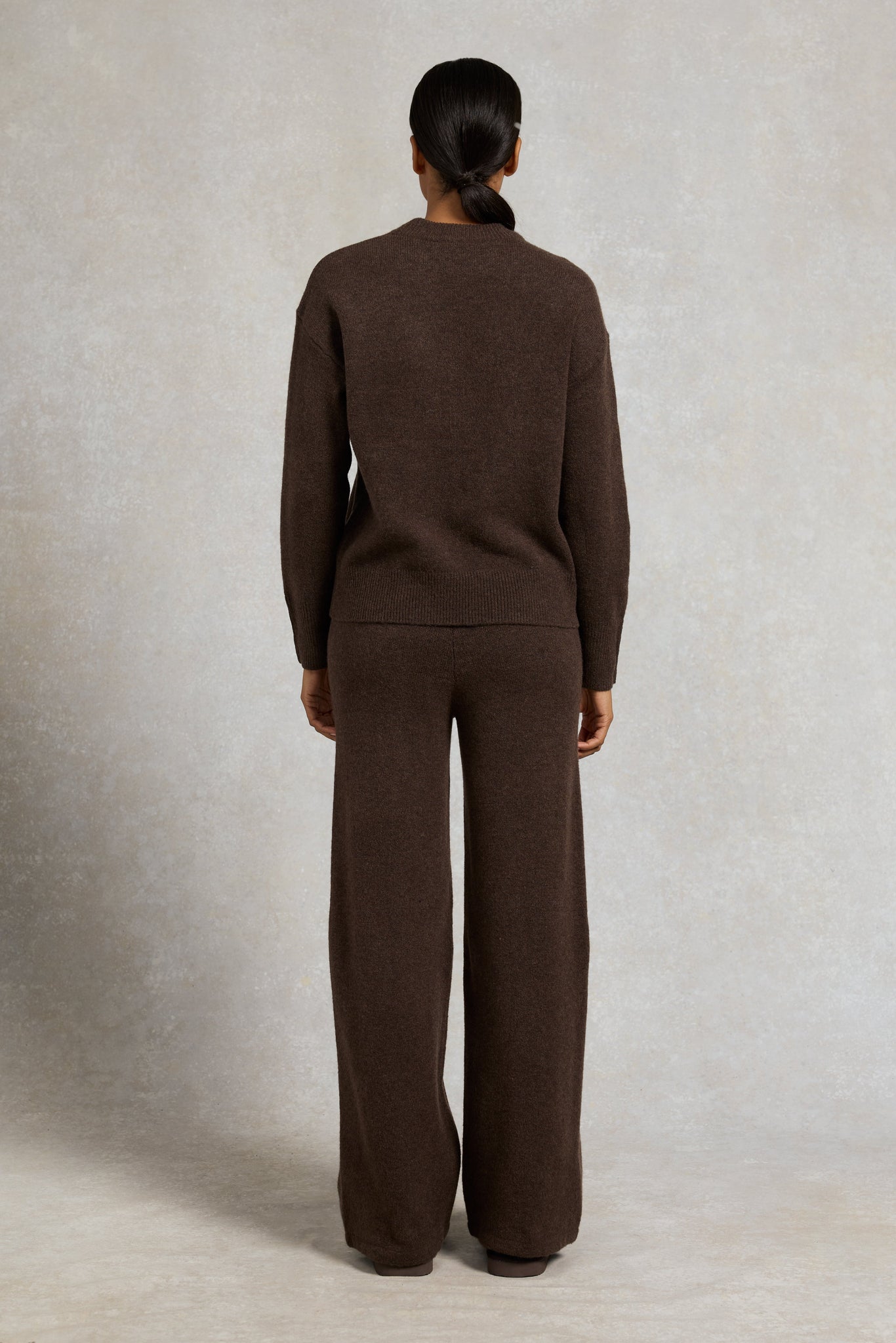 Nina Knitted Wide Leg Pant (Chocolate)