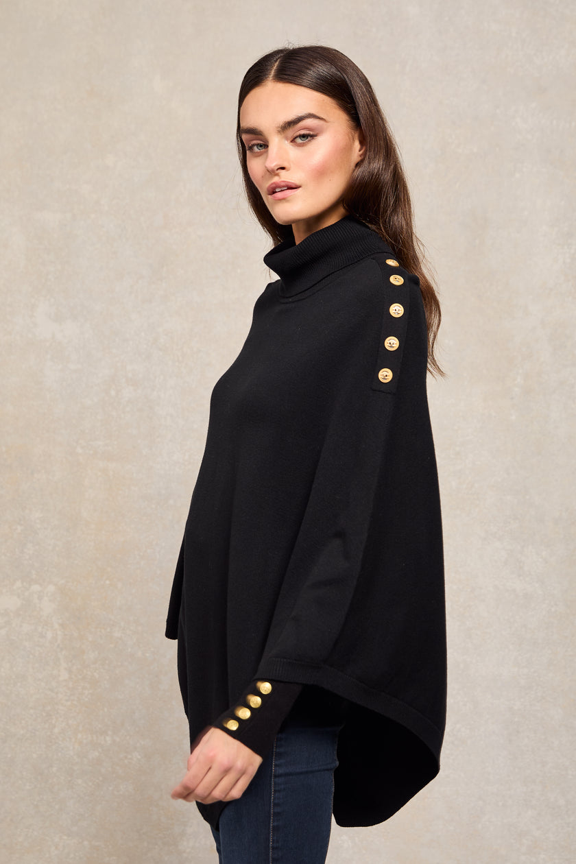 Roll Neck Cape (Black)