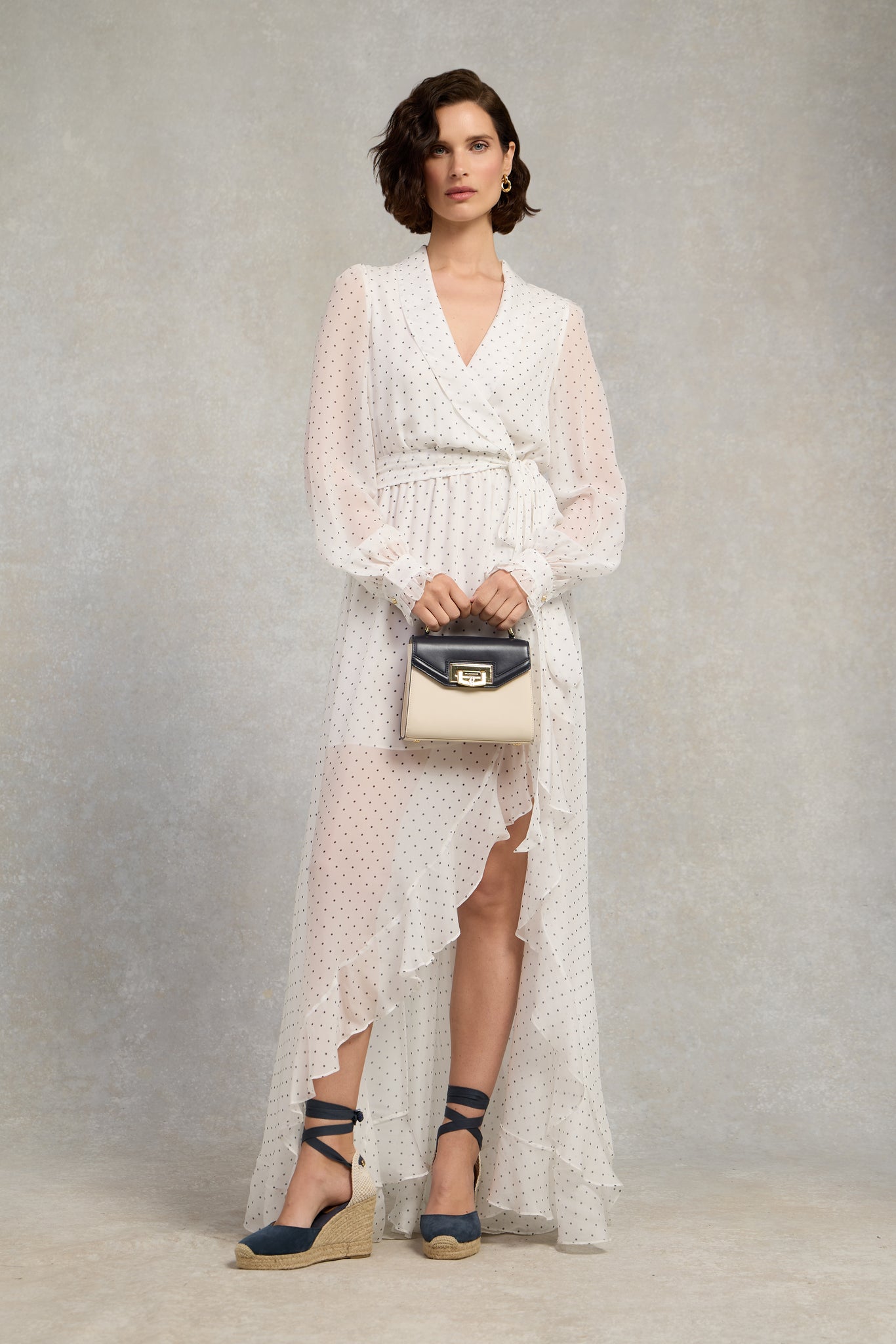 Ellisa Maxi Dress (Ecru Polka Dot)