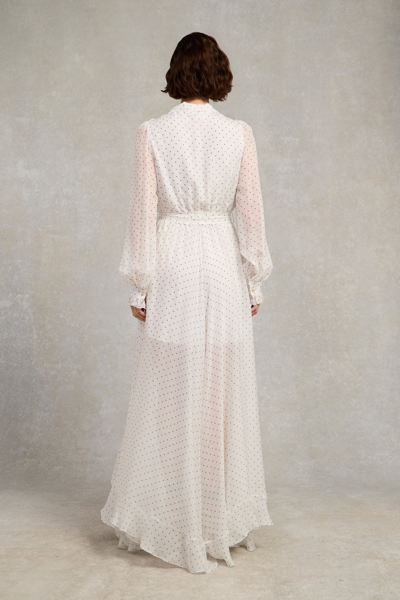 Ellisa Maxi Dress (Ecru Polka Dot)