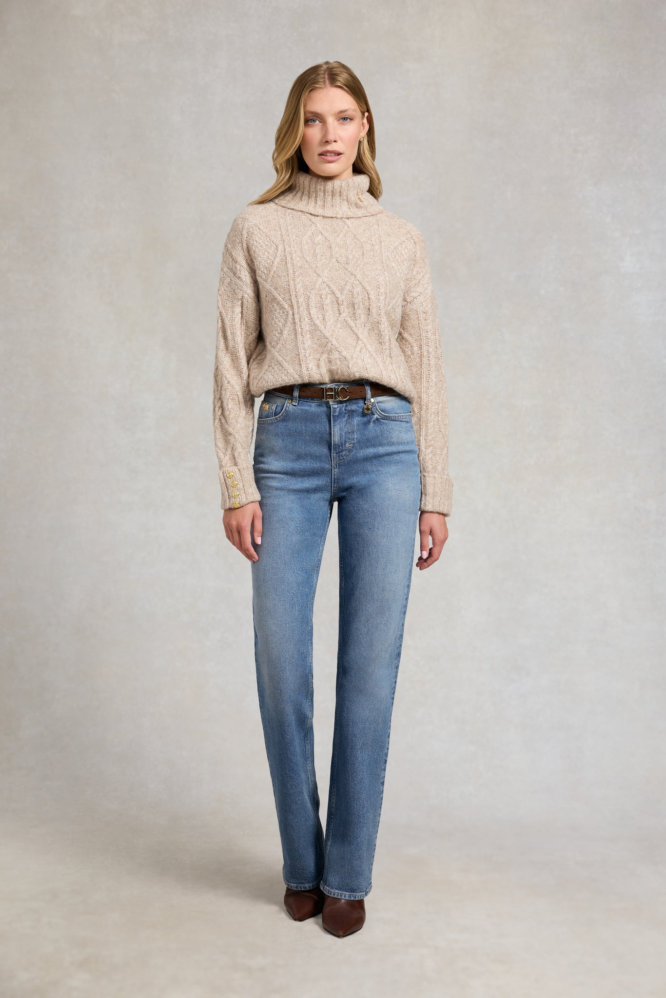 Noveli Roll Neck Knit (Taupe)